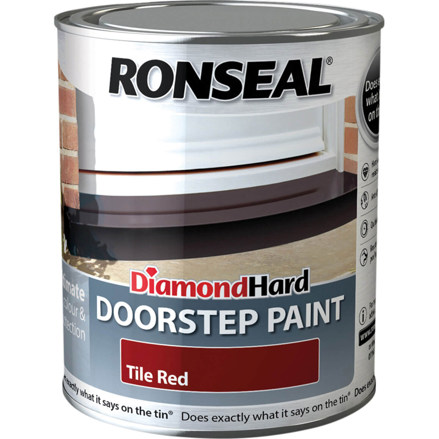 Image of Ronseal Diamond Hard Door Step Paint Tile Red 750ml
