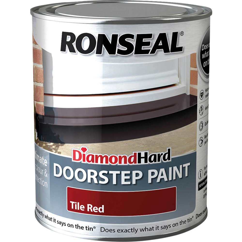 Image of Ronseal Diamond Hard Door Step Paint Tile Red 750ml