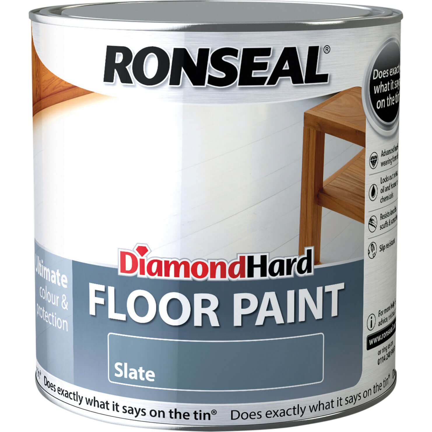 Image of Ronseal Diamond Hard Floor Paint Slate 2.5l
