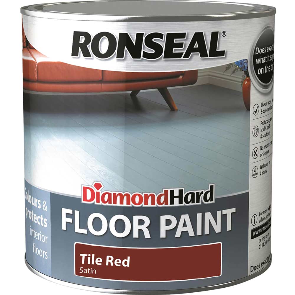 Image of Ronseal Diamond Hard Floor Paint Tile Red 2.5l