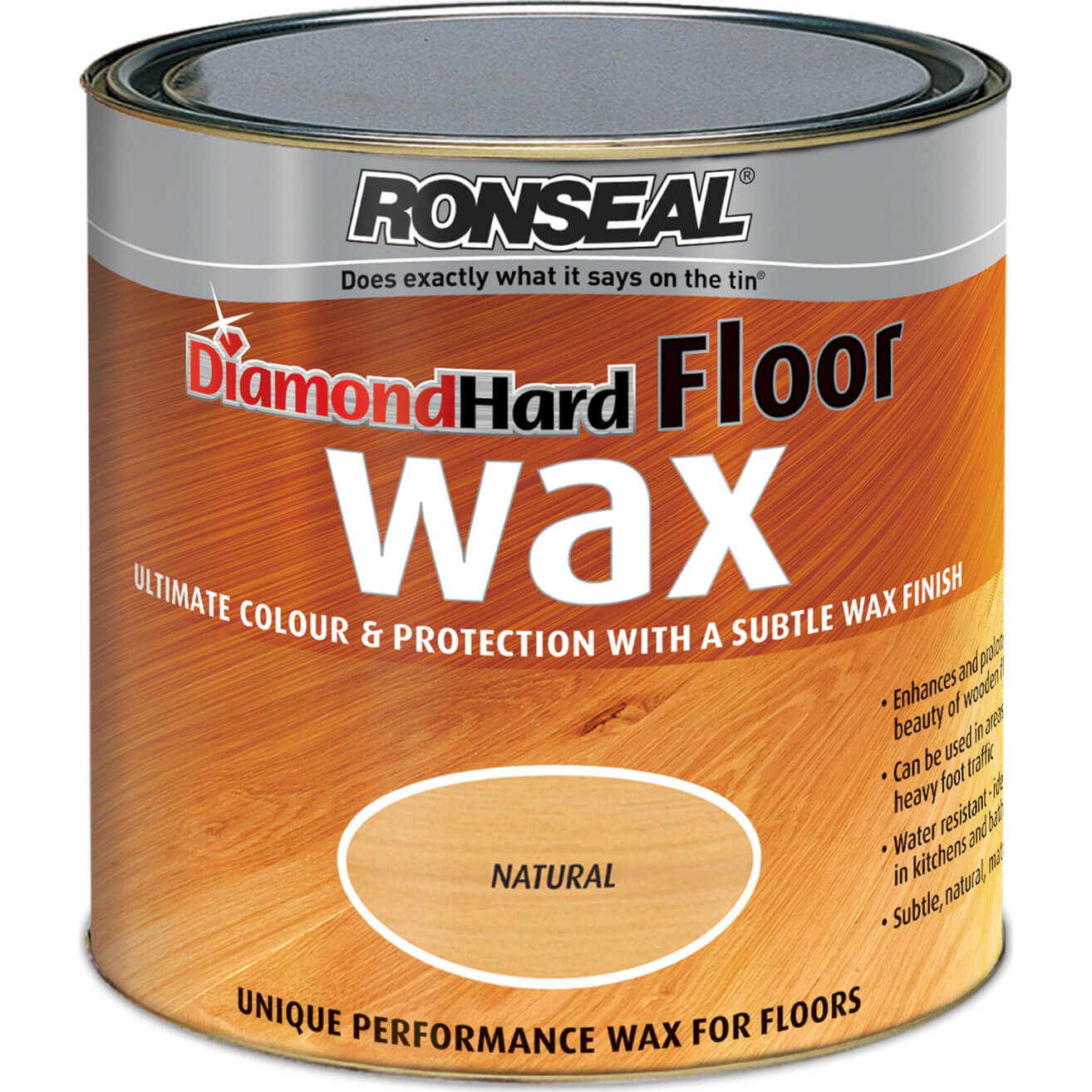 Image of Ronseal Diamond Hard Floor Wax Natural Oak 2.5l