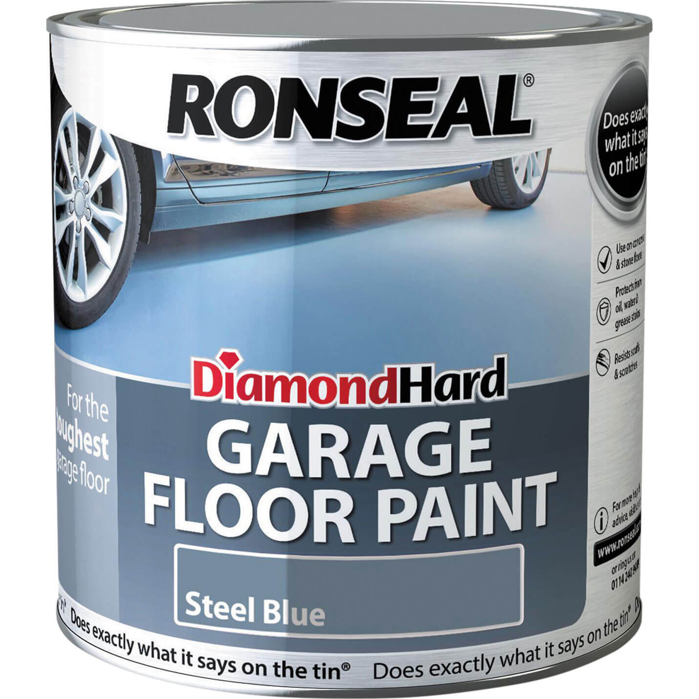 Image of Ronseal Diamond Hard Garage Floor Paint Steel Blue 2.5l