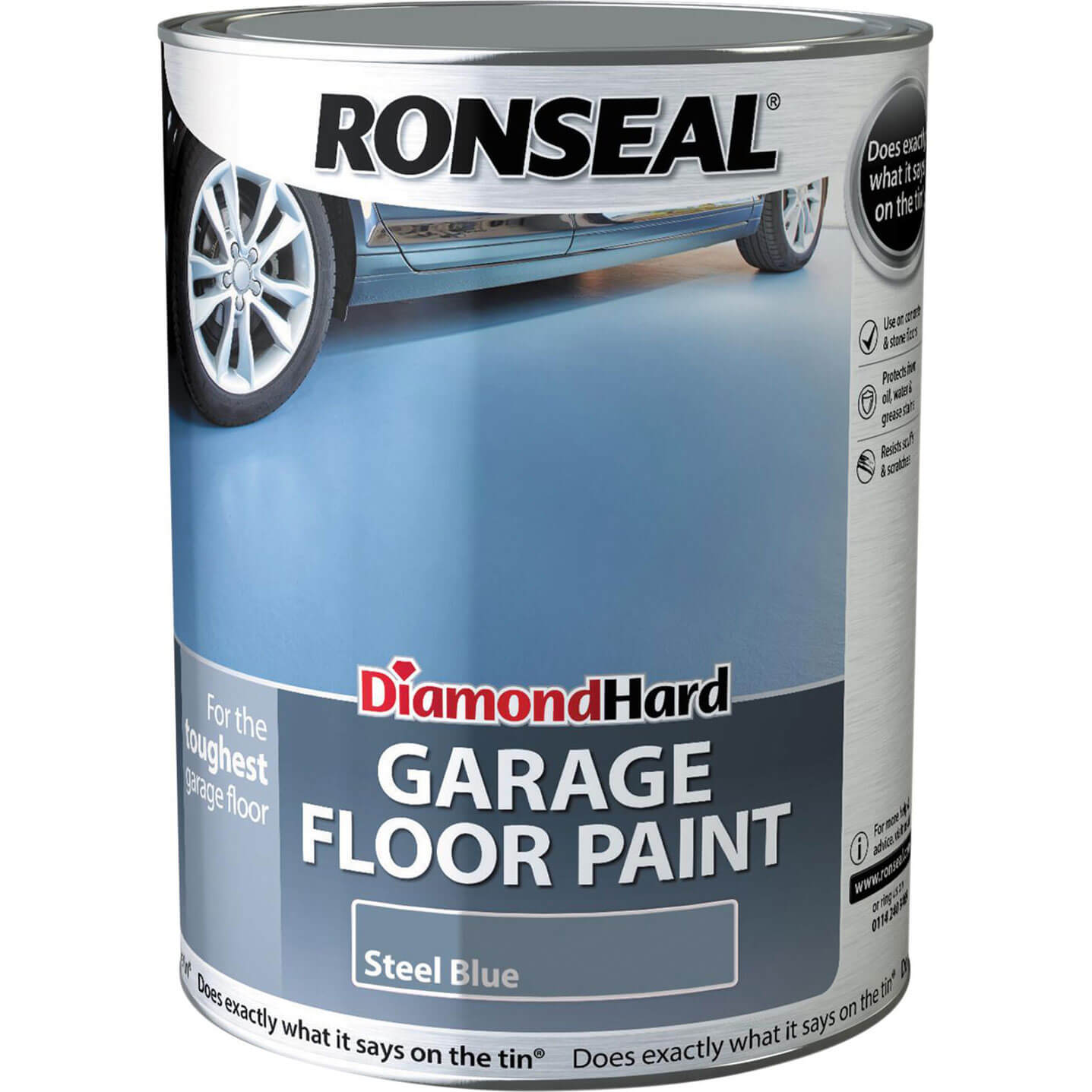 Ronseal Diamond Hard Garage Floor Paint Steel Blue 5l