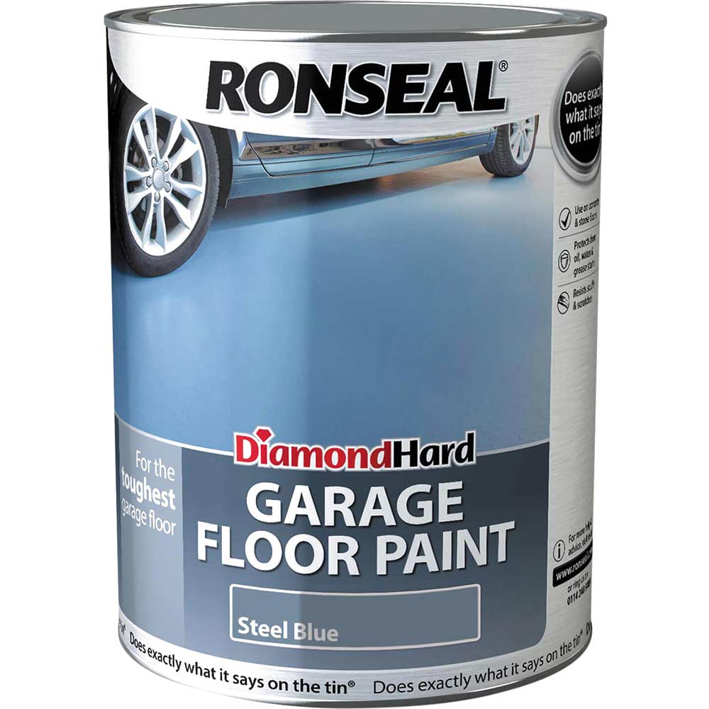 Image of Ronseal Diamond Hard Garage Floor Paint Steel Blue 5l