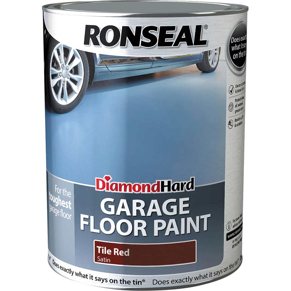 Ronseal Diamond Hard Garage Floor Paint Tile Red 5l