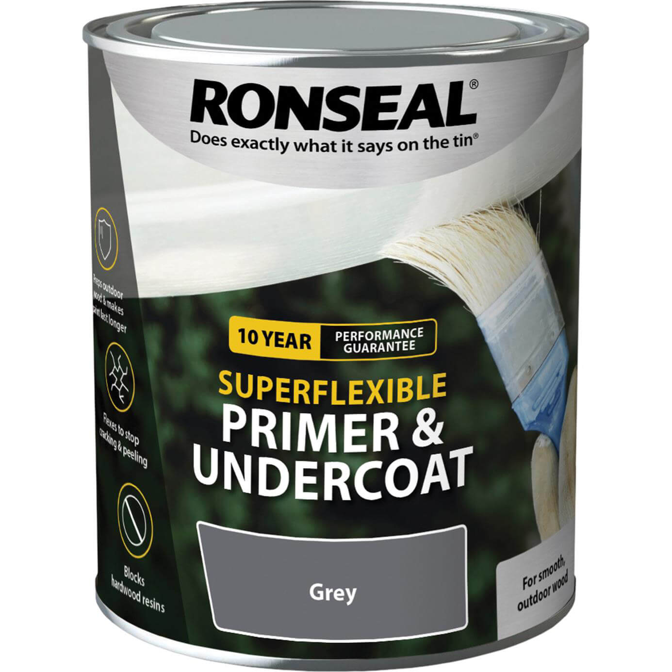 Image of Ronseal Super Flexible Wood Primer and Undercoat Grey 750ml