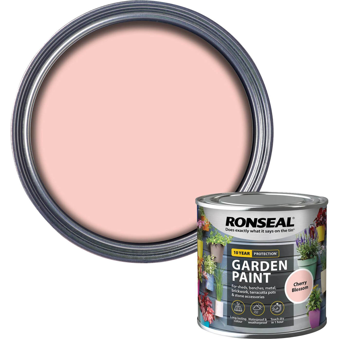 Image of Ronseal General Purpose Garden Paint Cherry Blossom 250ml