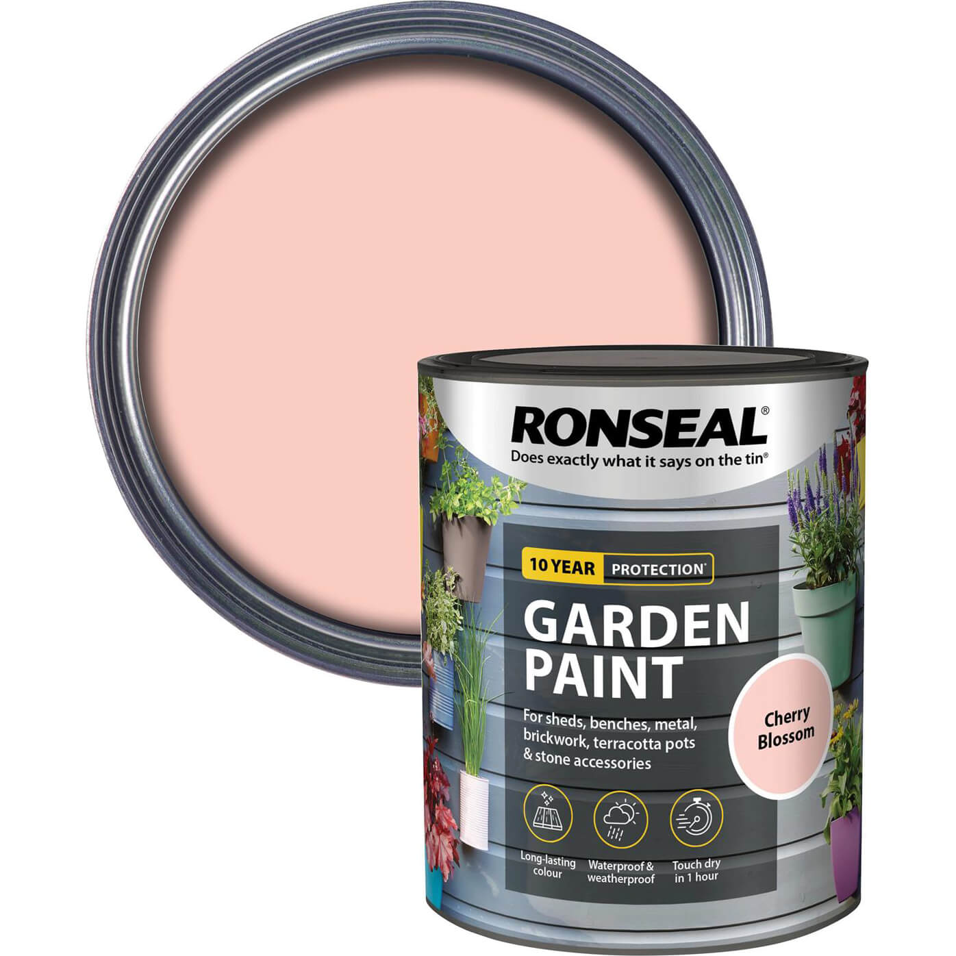 Image of Ronseal General Purpose Garden Paint Cherry Blossom 750ml