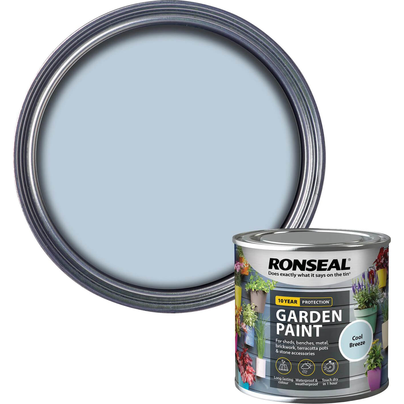 Image of Ronseal General Purpose Garden Paint Cool Breeze 250ml