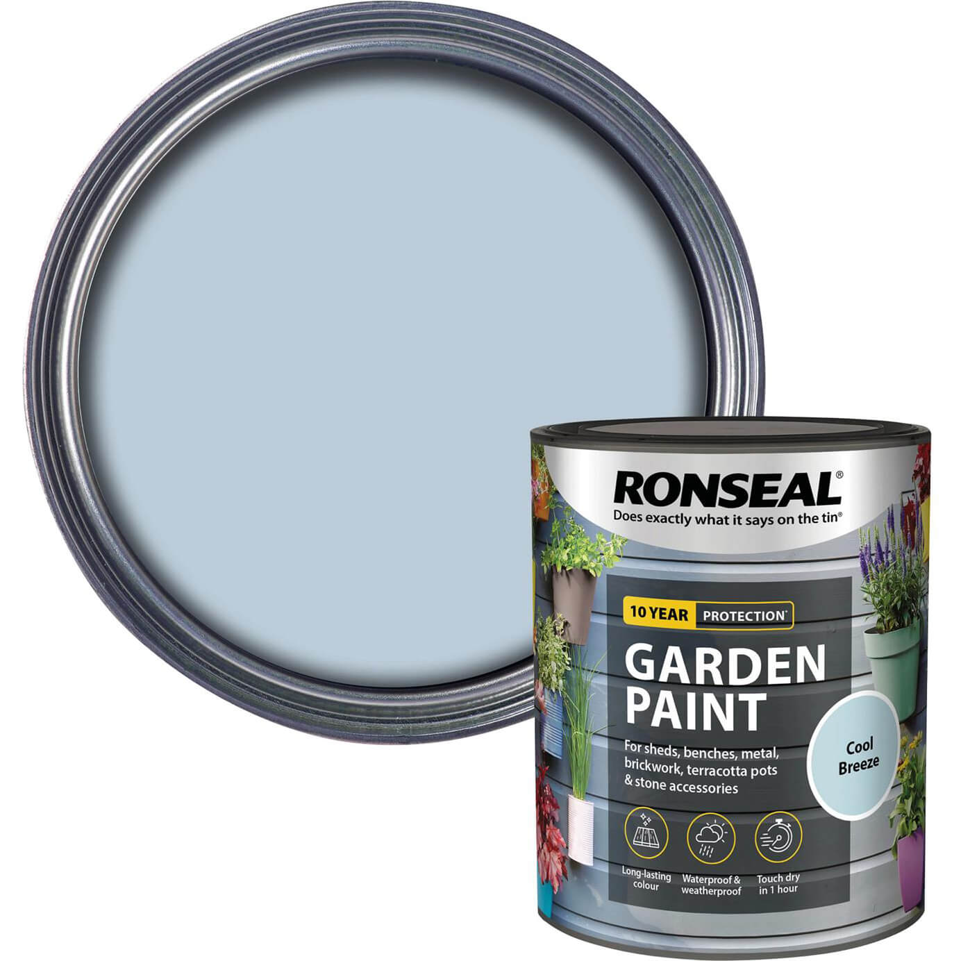 Image of Ronseal General Purpose Garden Paint Cool Breeze 750ml