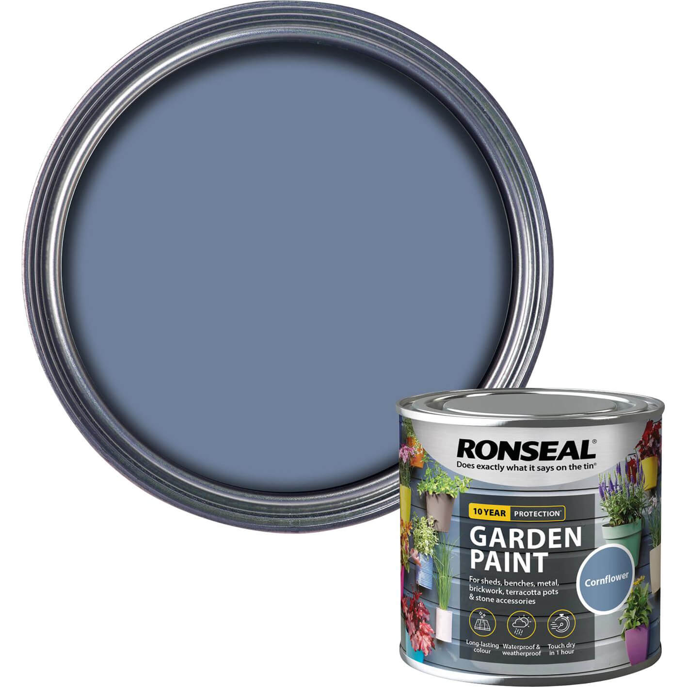Image of Ronseal General Purpose Garden Paint Cornflower 250ml