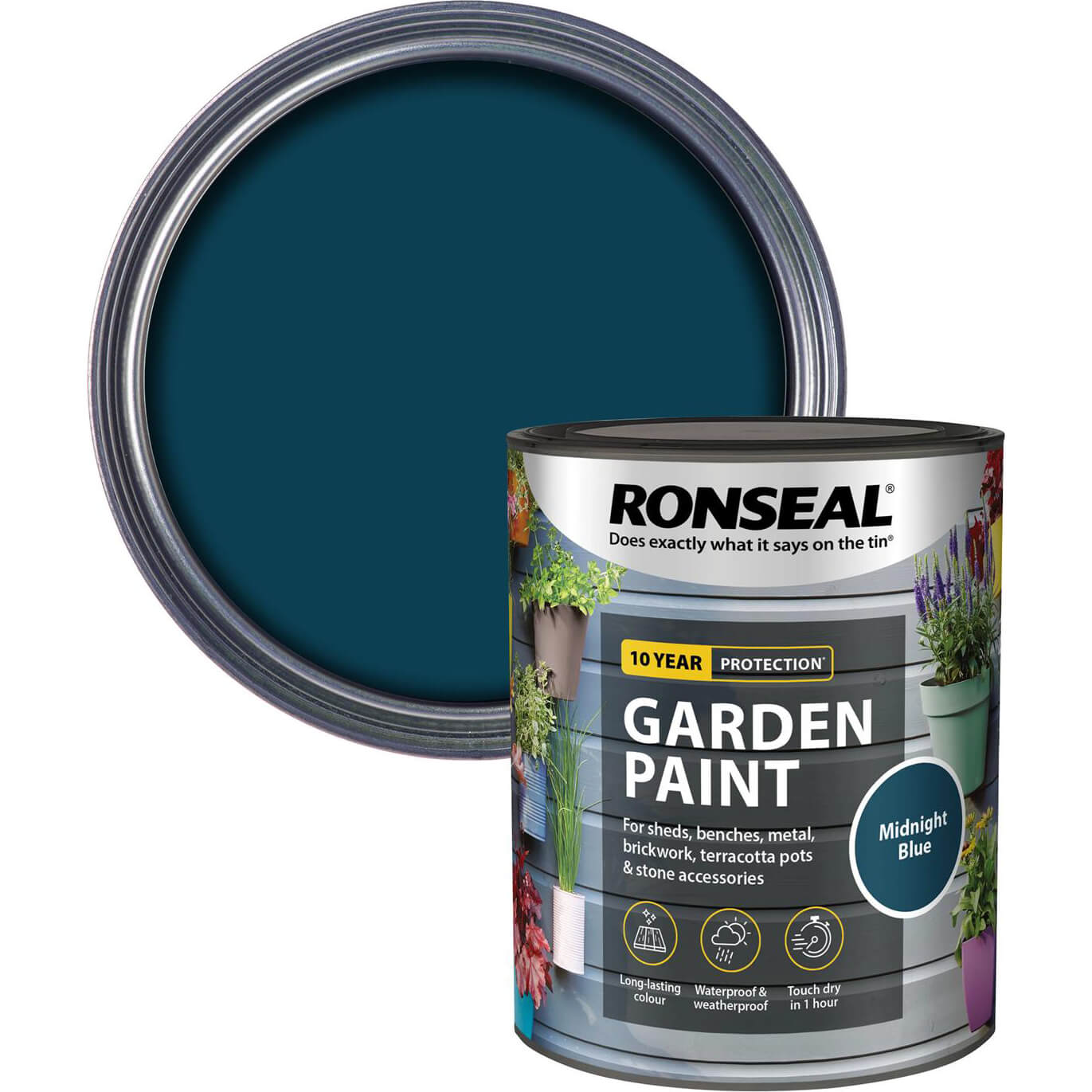 Photos - Varnish Ronseal General Purpose Garden Paint Midnight Blue 750ml