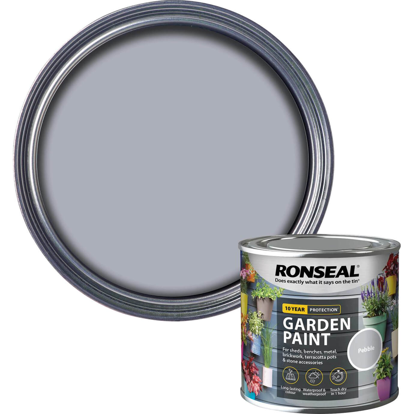 Image of Ronseal General Purpose Garden Paint Pebble 250ml
