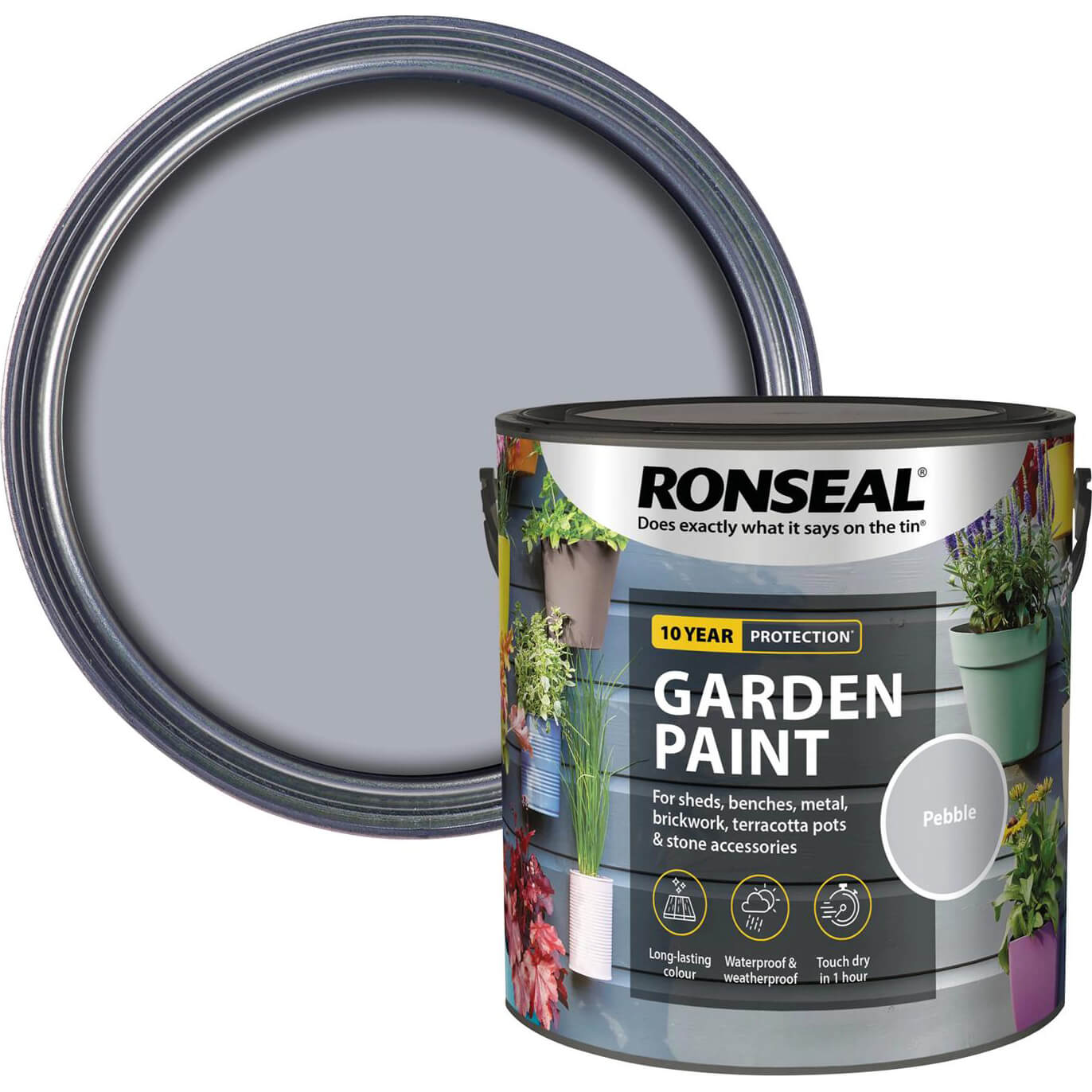 Image of Ronseal General Purpose Garden Paint Pebble 2.5l