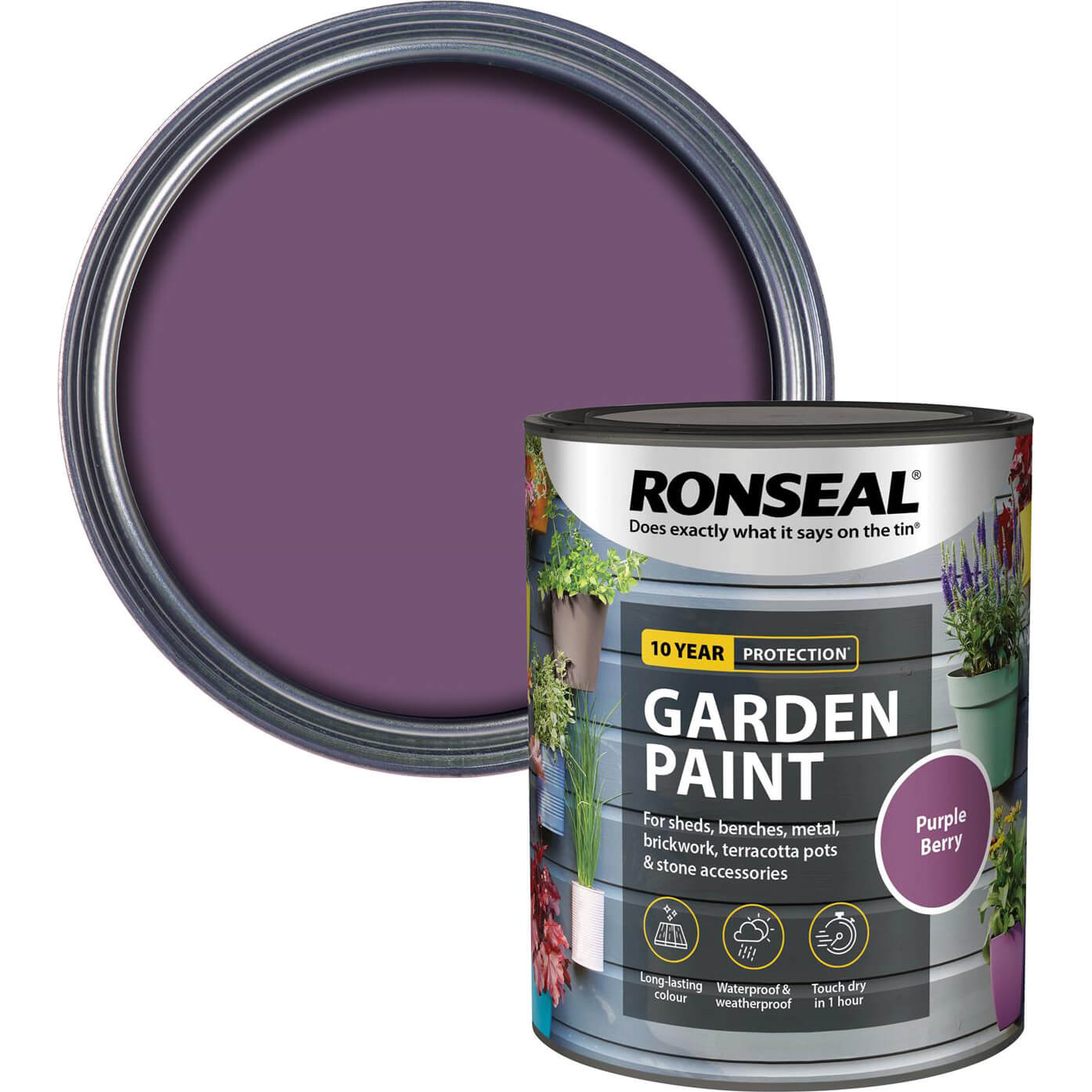 Photos - Varnish Ronseal General Purpose Garden Paint Purple Berry 750ml