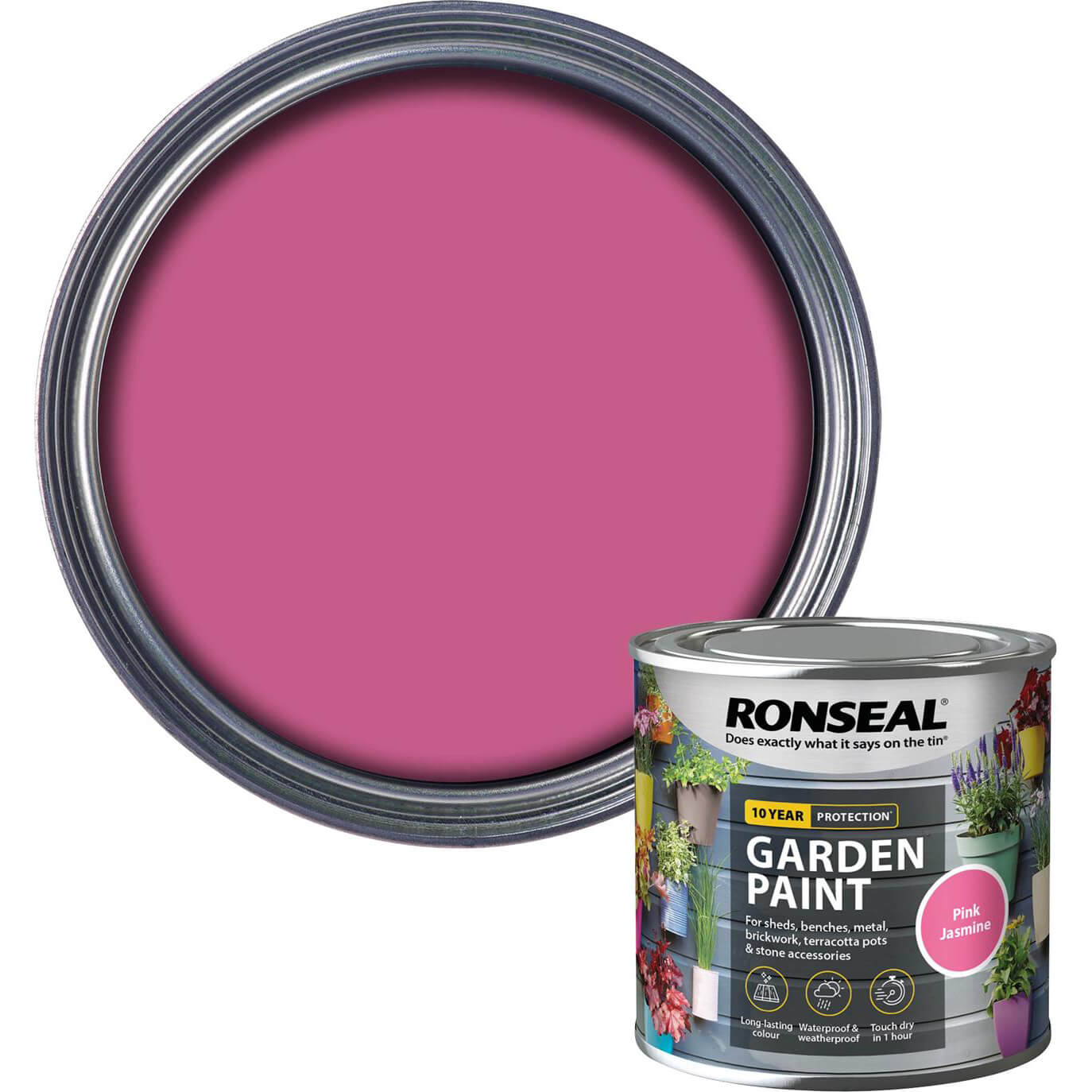 Image of Ronseal General Purpose Garden Paint Pink Jasmine 250ml