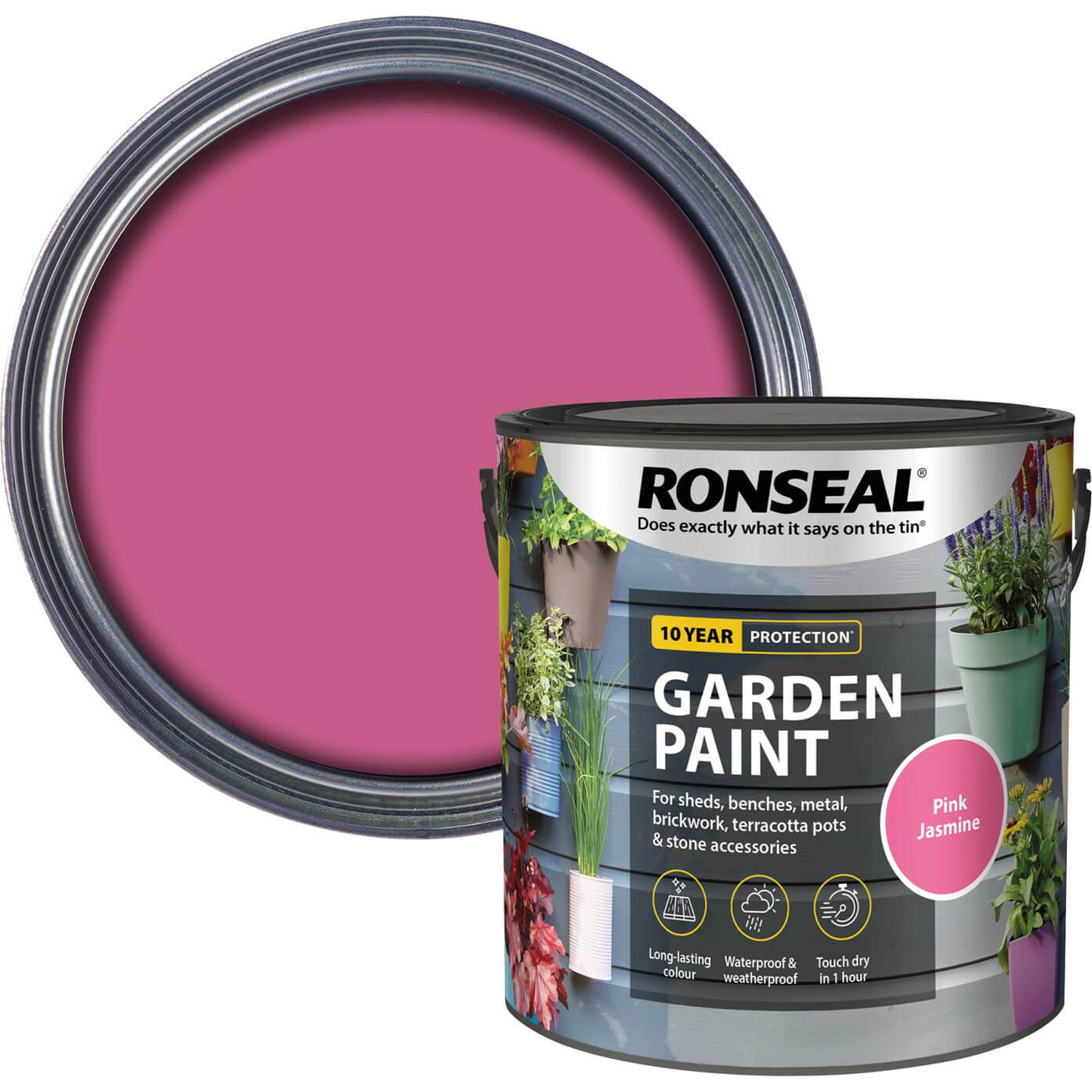 Image of Ronseal General Purpose Garden Paint Pink Jasmine 2.5l