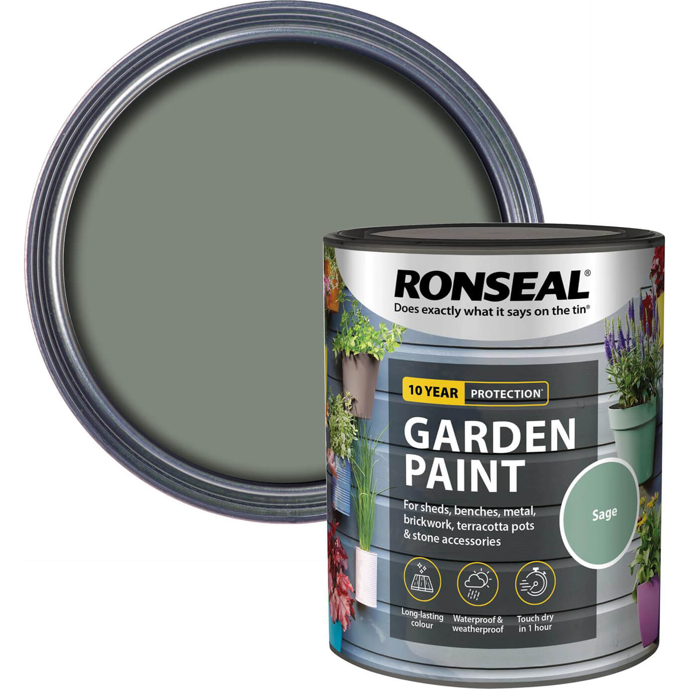 Ronseal General Purpose Garden Paint Sage 750ml