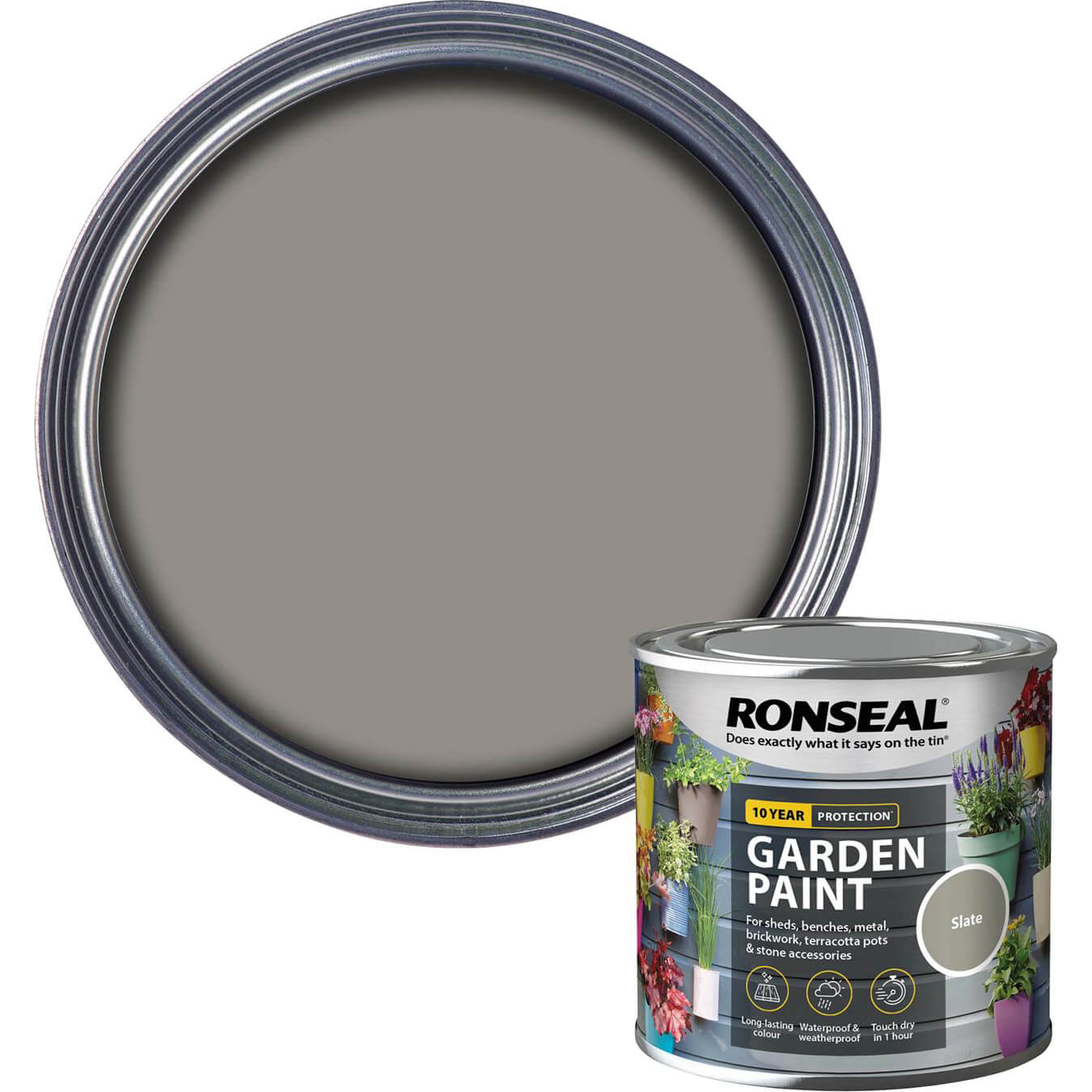 Image of Ronseal General Purpose Garden Paint Slate 250ml