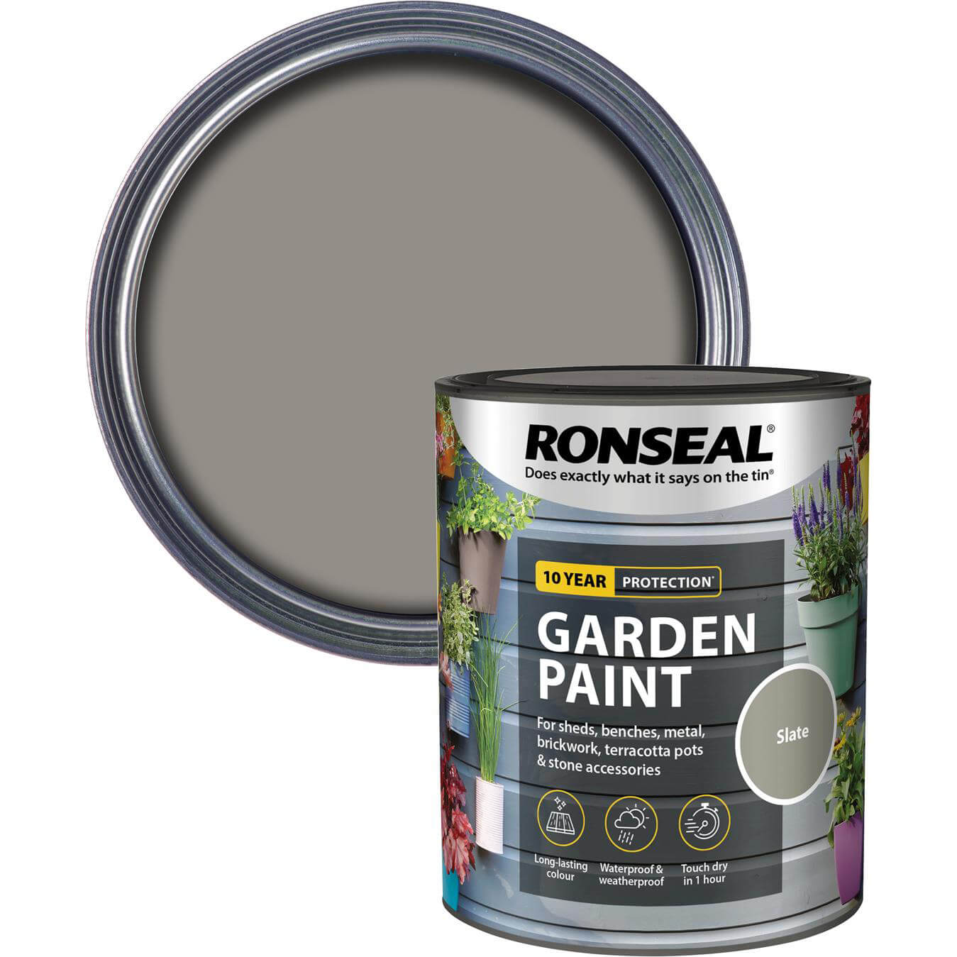 Image of Ronseal General Purpose Garden Paint Slate 750ml