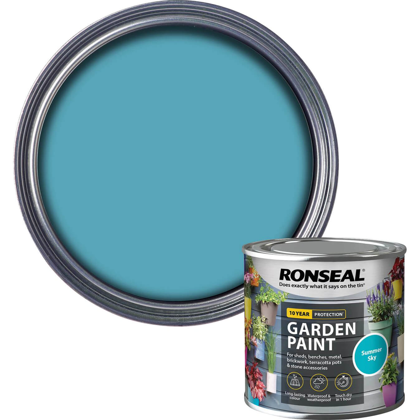 Image of Ronseal General Purpose Garden Paint Summer Sky 250ml