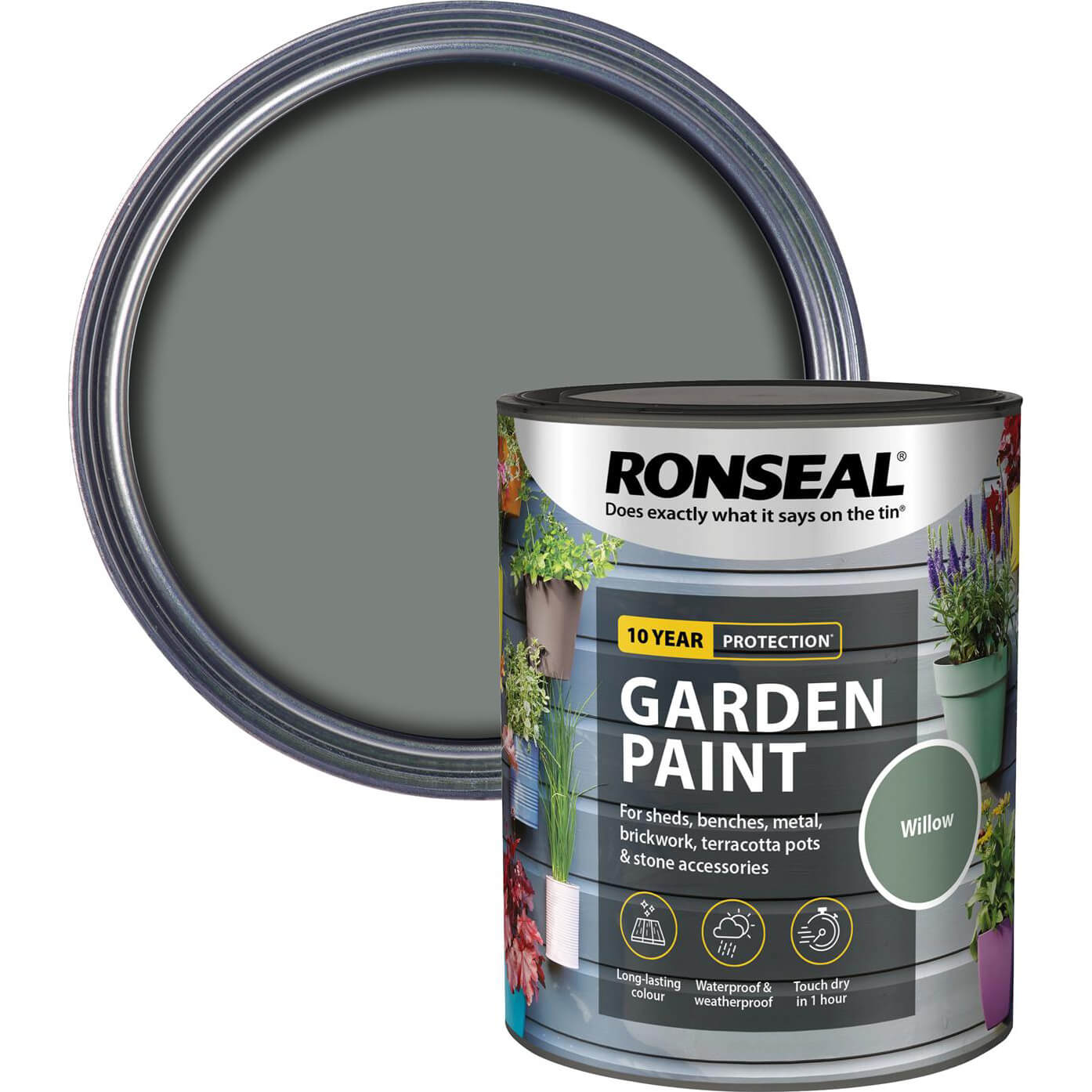 Image of Ronseal General Purpose Garden Paint Willow 750ml