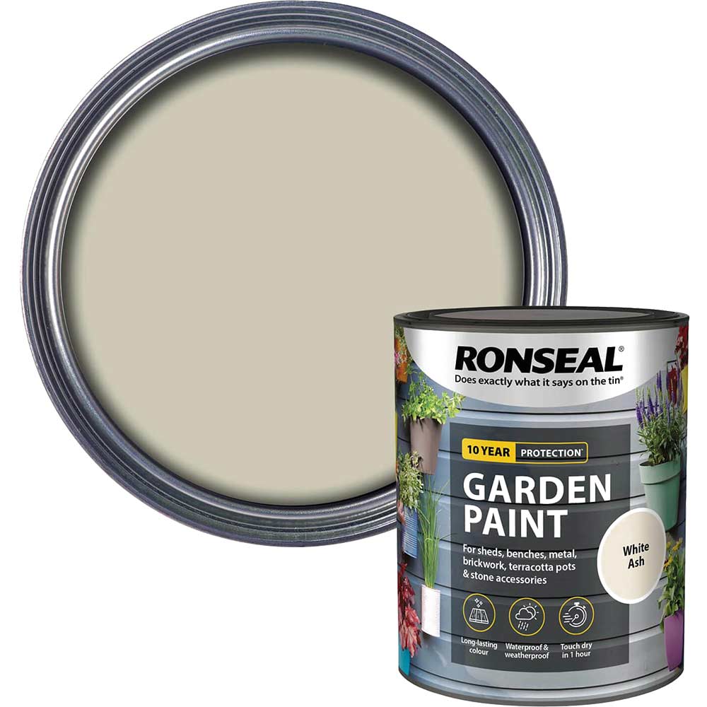 Image of Ronseal General Purpose Garden Paint White Ash 750ml