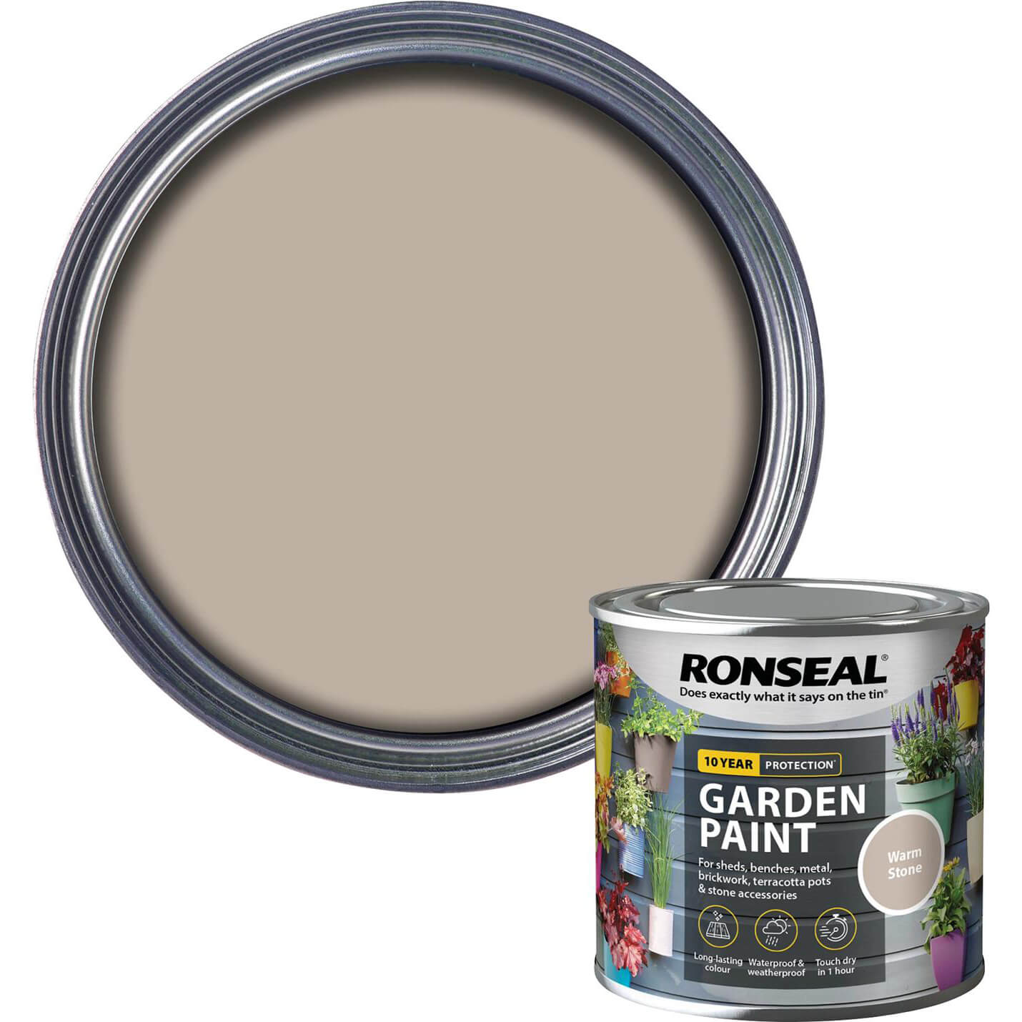 Image of Ronseal General Purpose Garden Paint Warm Stone 250ml