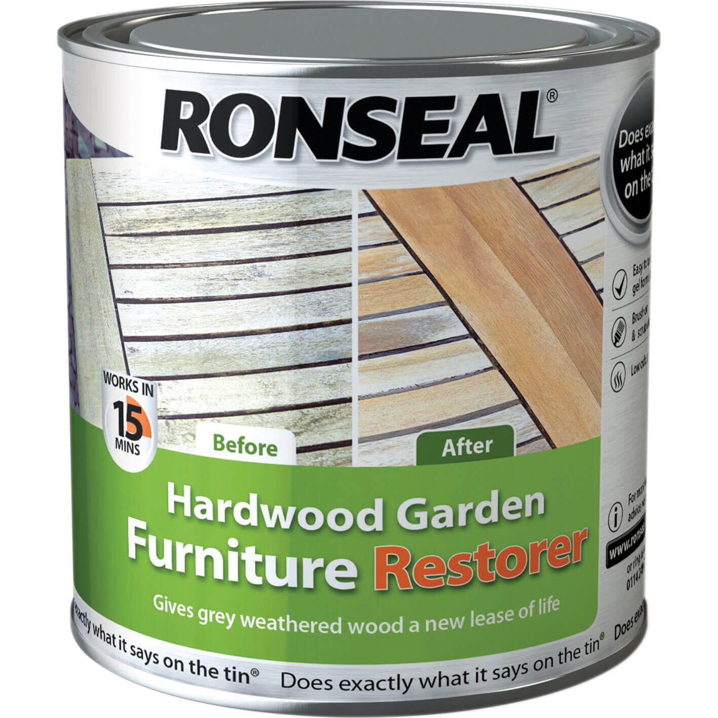 Image of Ronseal Hardwood Garden Furniture Restorer 1l