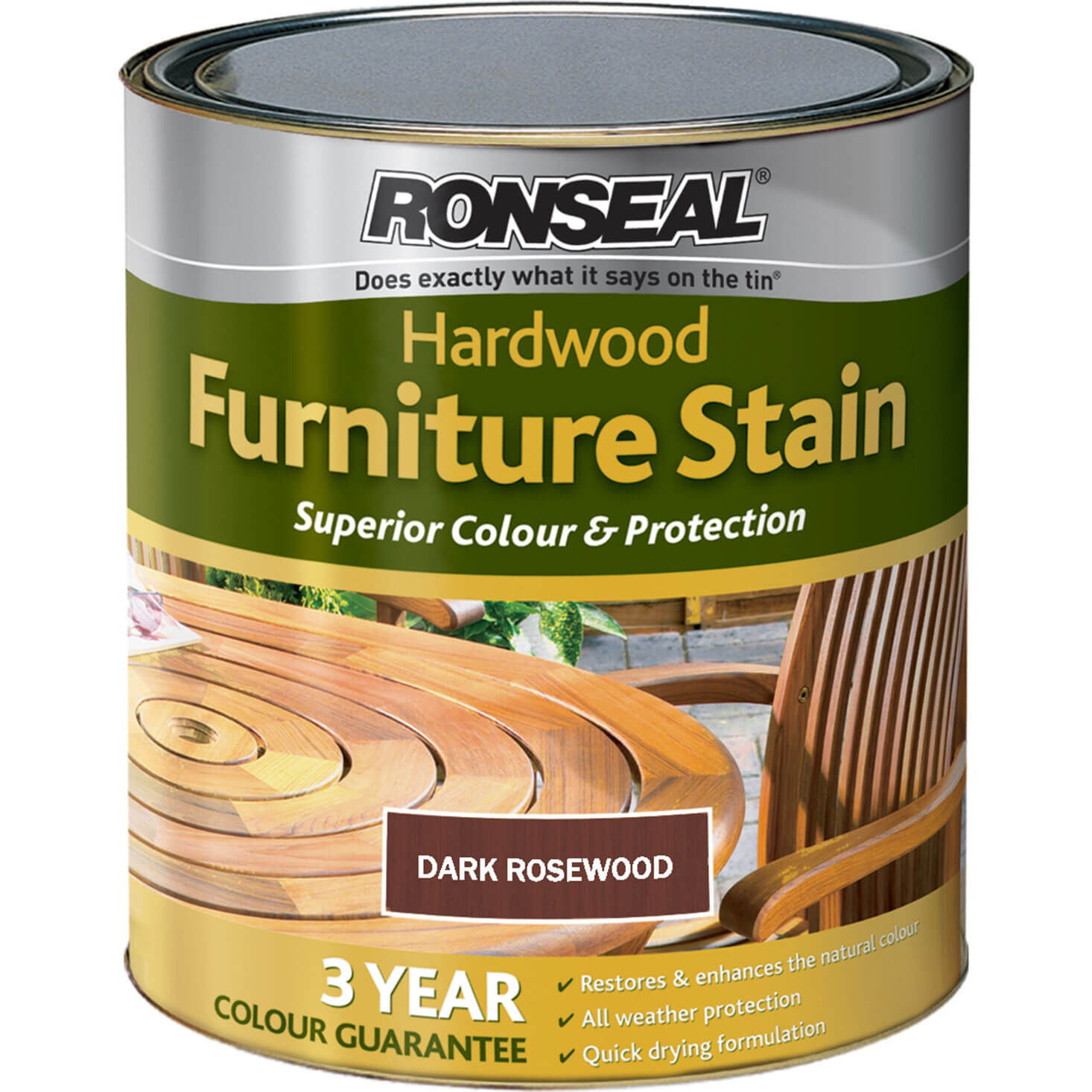 Image of Ronseal Hardwood Furniture Stain Rosewood 750ml