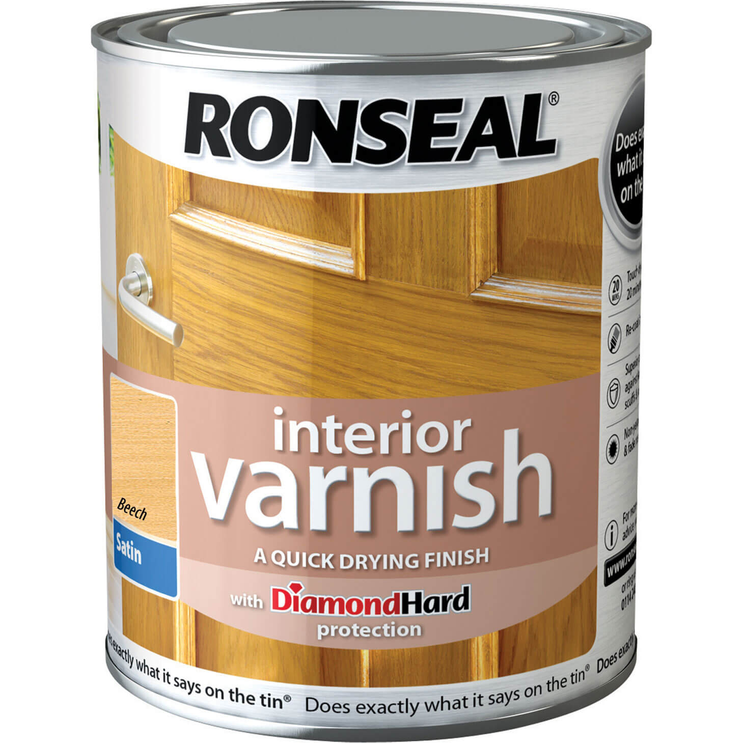 Image of Ronseal Interior Satin Quick Dry Varnish Beech 250ml