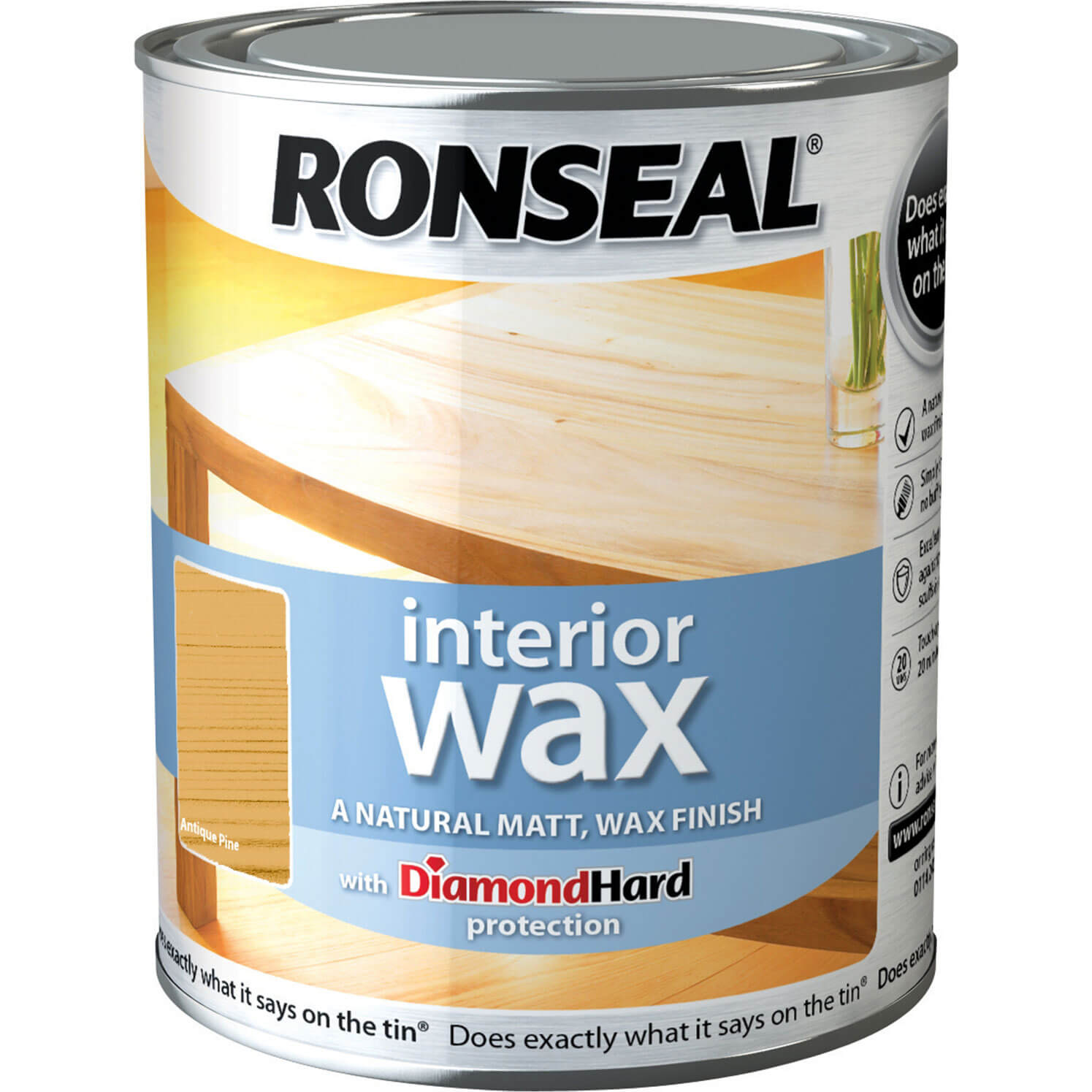 Image of Ronseal Interior Wax Antique Pine 750ml