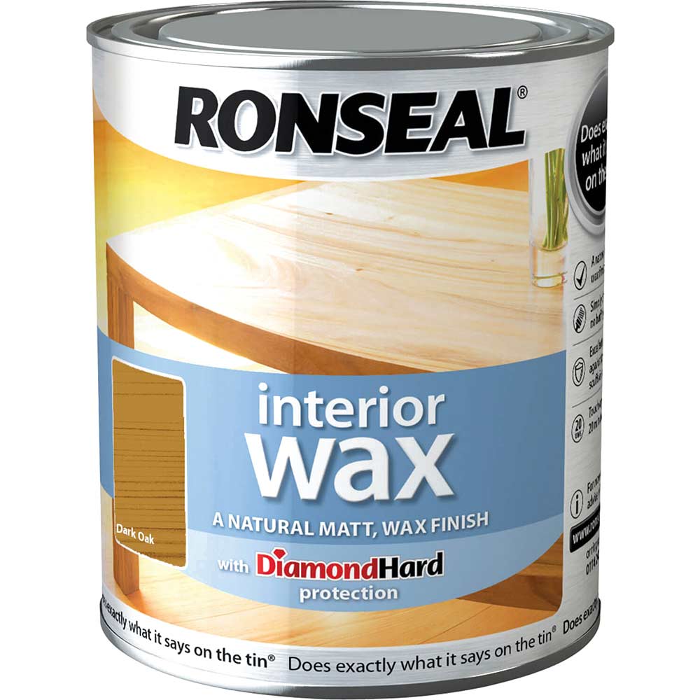 Image of Ronseal Interior Wax Dark Oak 750ml