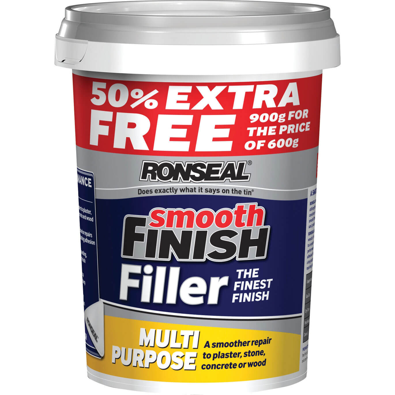 Image of Ronseal Smooth Finish Multi Purpose Interior Wall Ready Mix Filler 900g