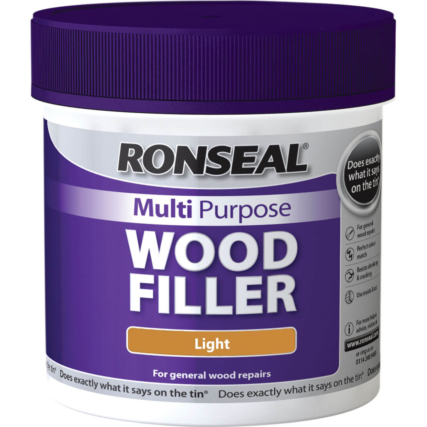 Image of Ronseal Multi Purpose Wood Filler Tub Light 465g