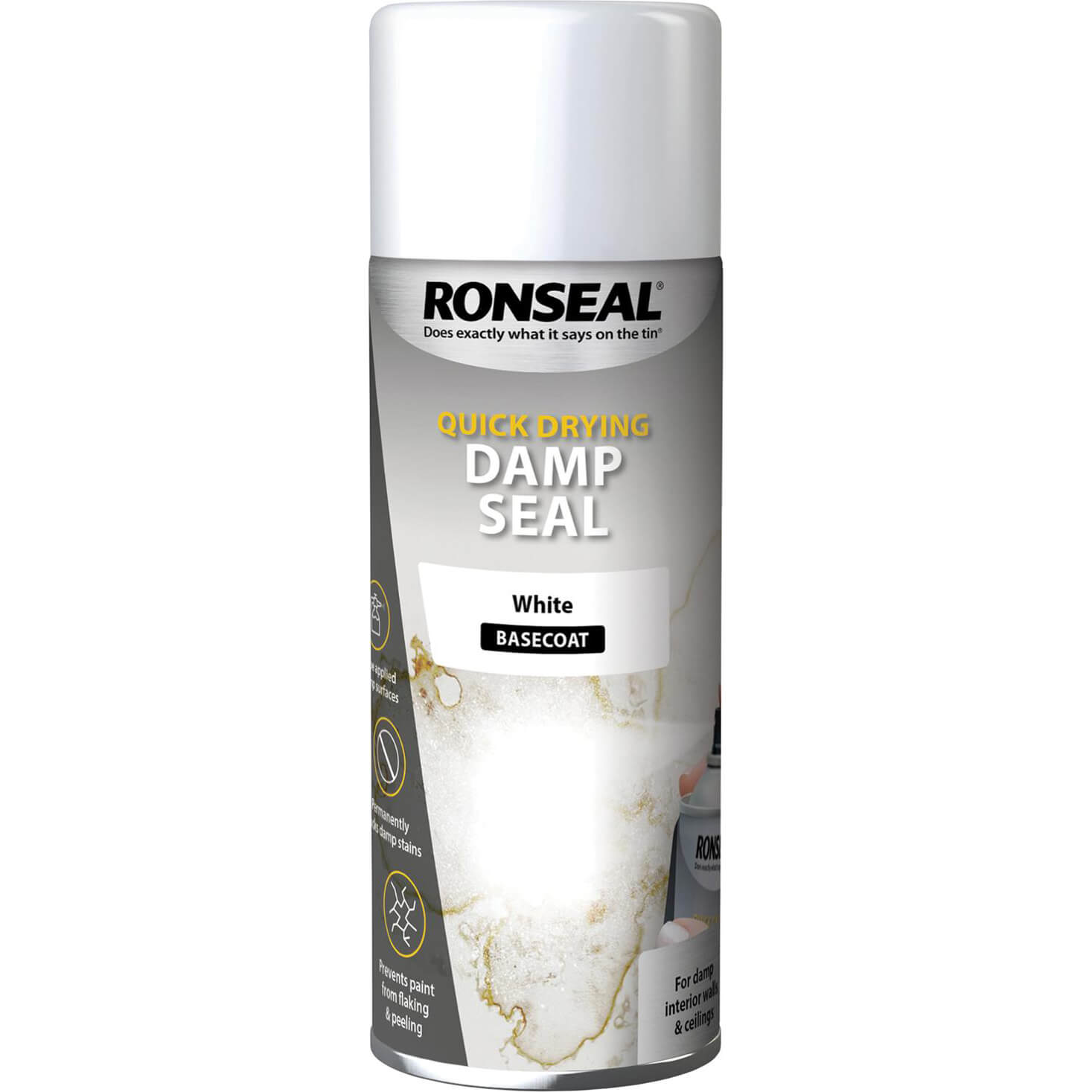Image of Ronseal Quick Dry Damp Seal Aerosol White 400ml