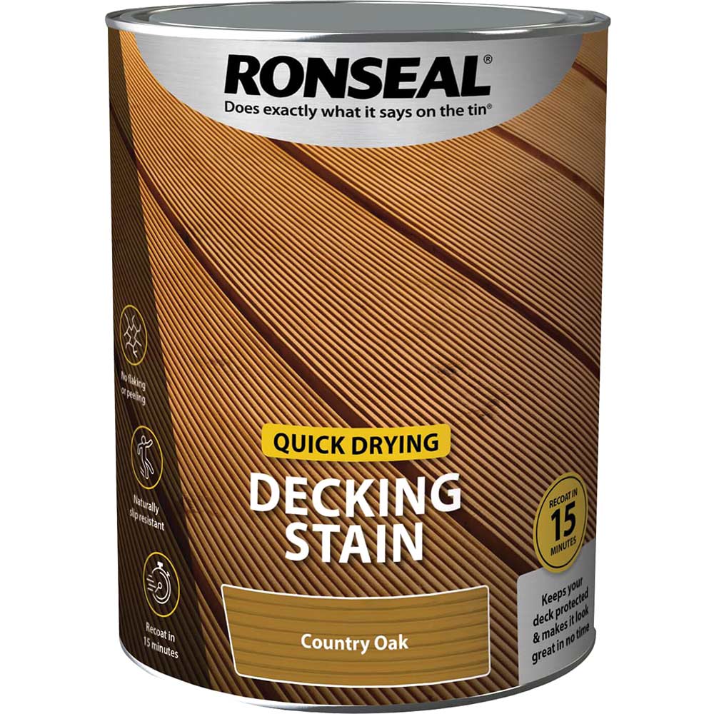 Ronseal Quick Drying Decking Stain 5l Oak