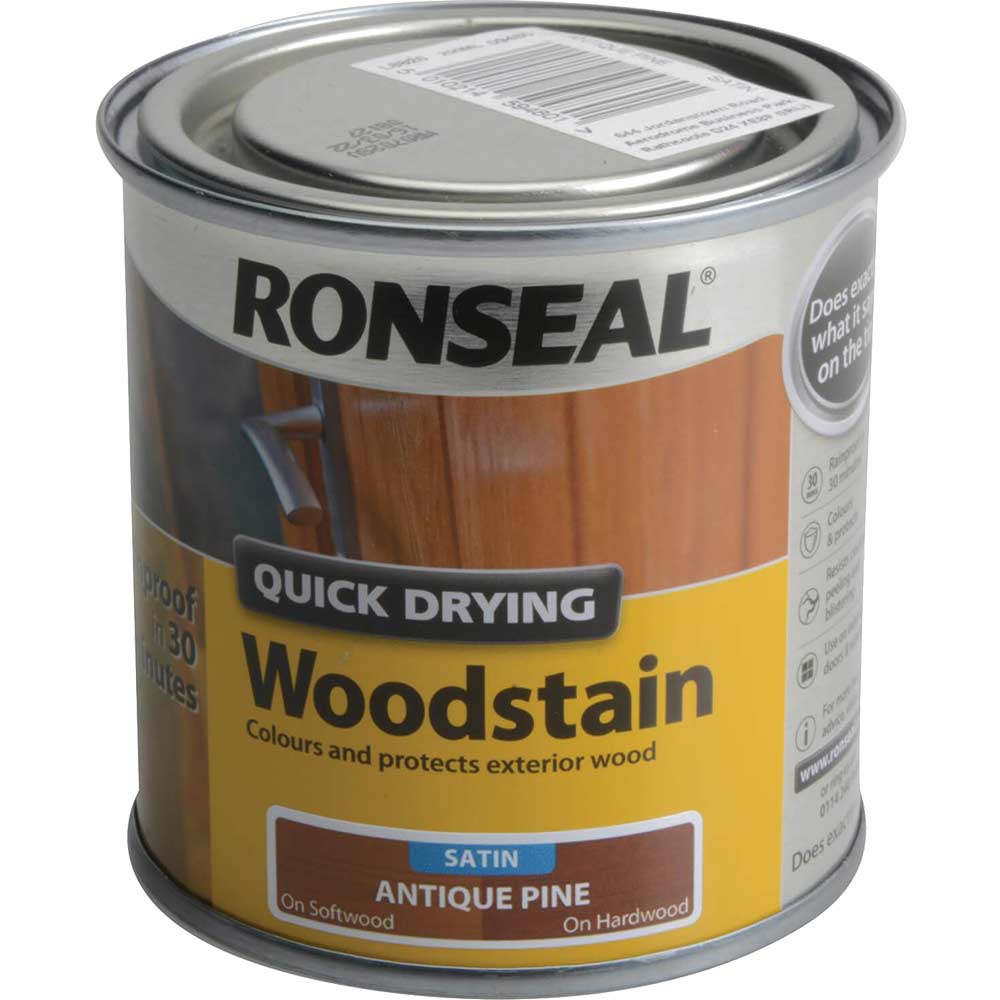 Ronseal Quick Dry Satin Woodstain Antique Pine 250ml