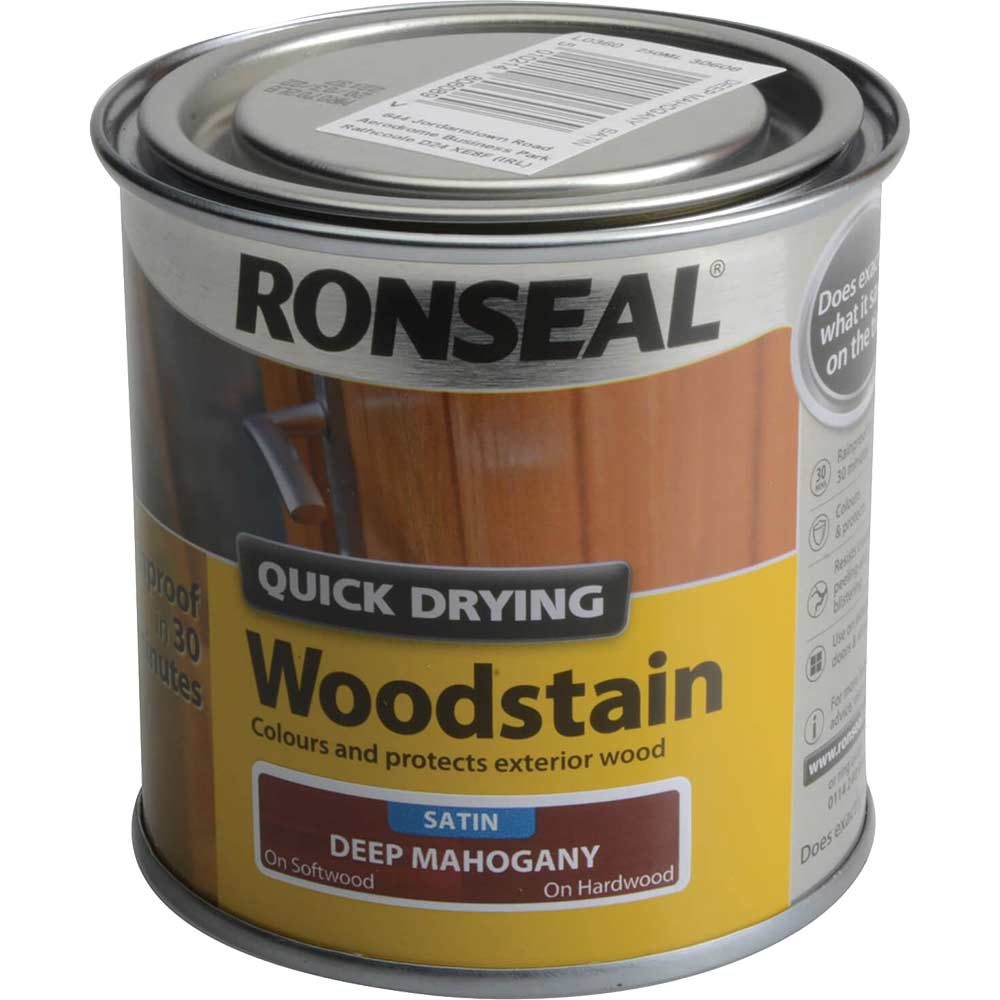 Ronseal Quick Dry Satin Woodstain Deep Mahogany 250ml