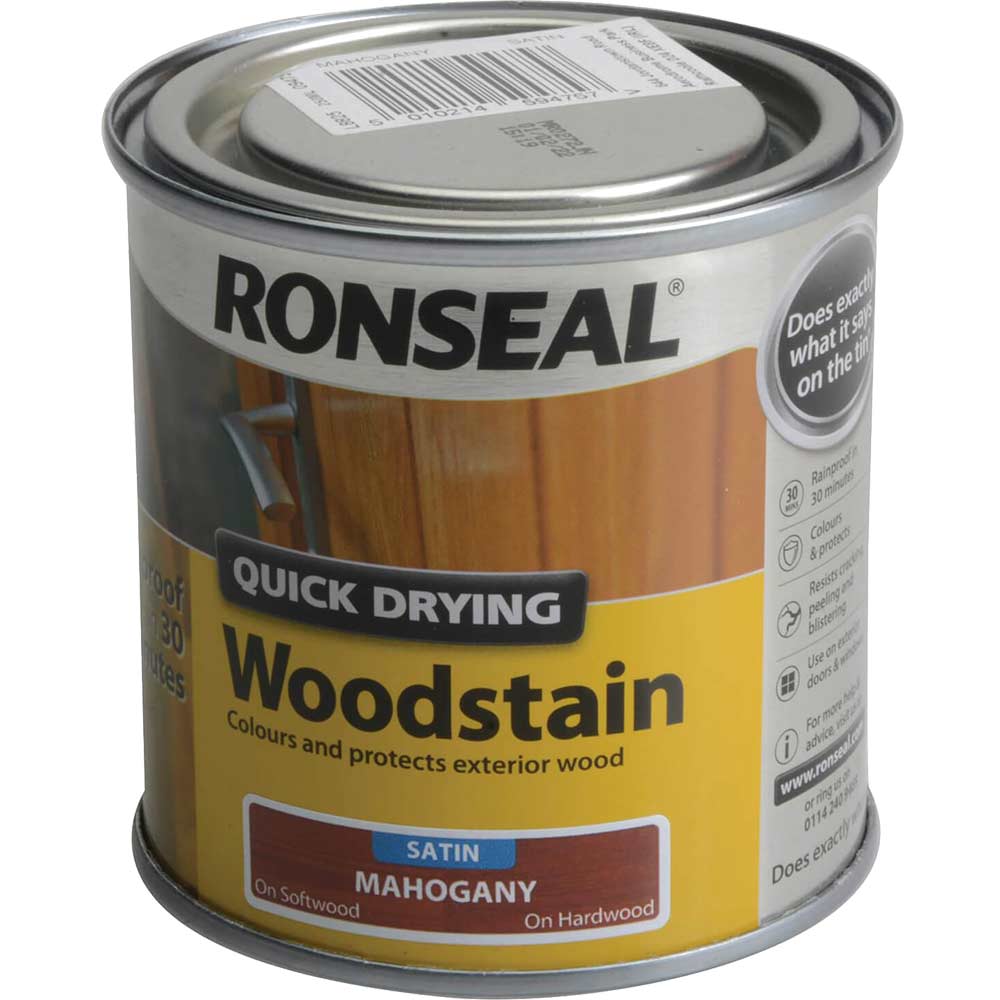 Ronseal Quick Dry Satin Woodstain Mahogany 250ml