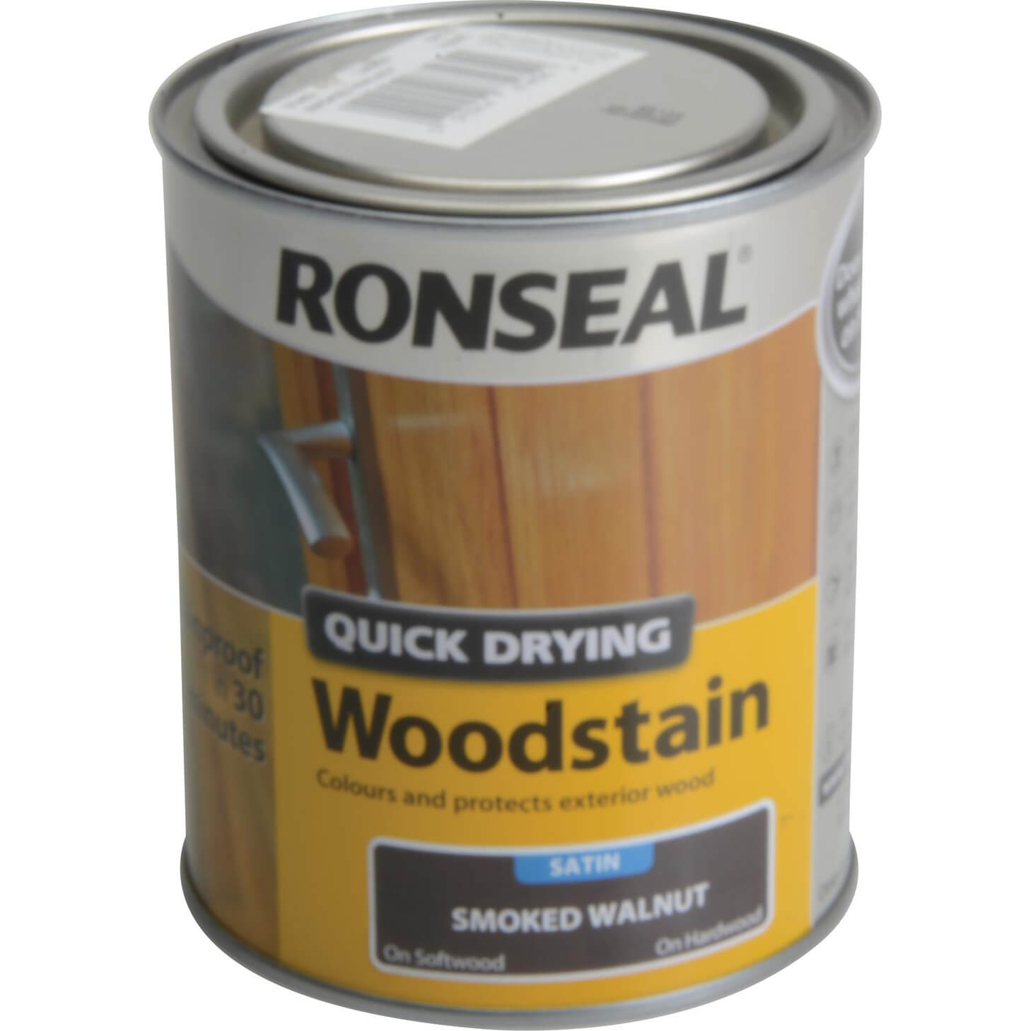 Image of Ronseal Quick Dry Satin Woodstain Smoked Walnut 750ml