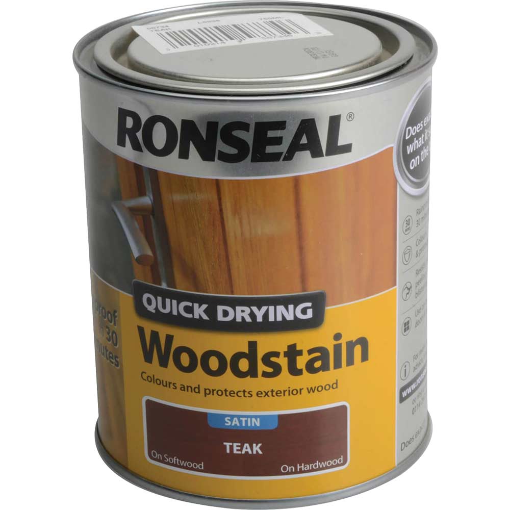 Ronseal Quick Dry Satin Woodstain Teak 750ml
