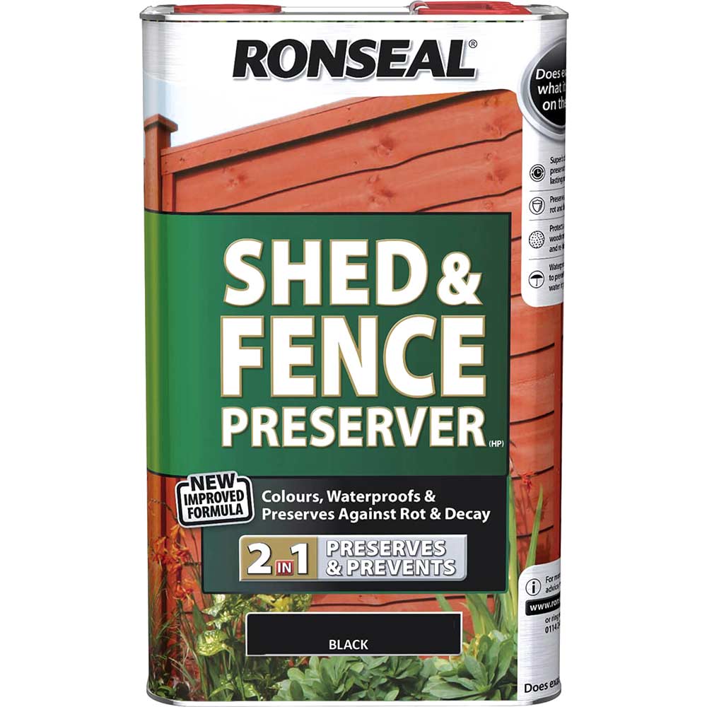 Image of Ronseal Shed and Fence Preserver Black 5l