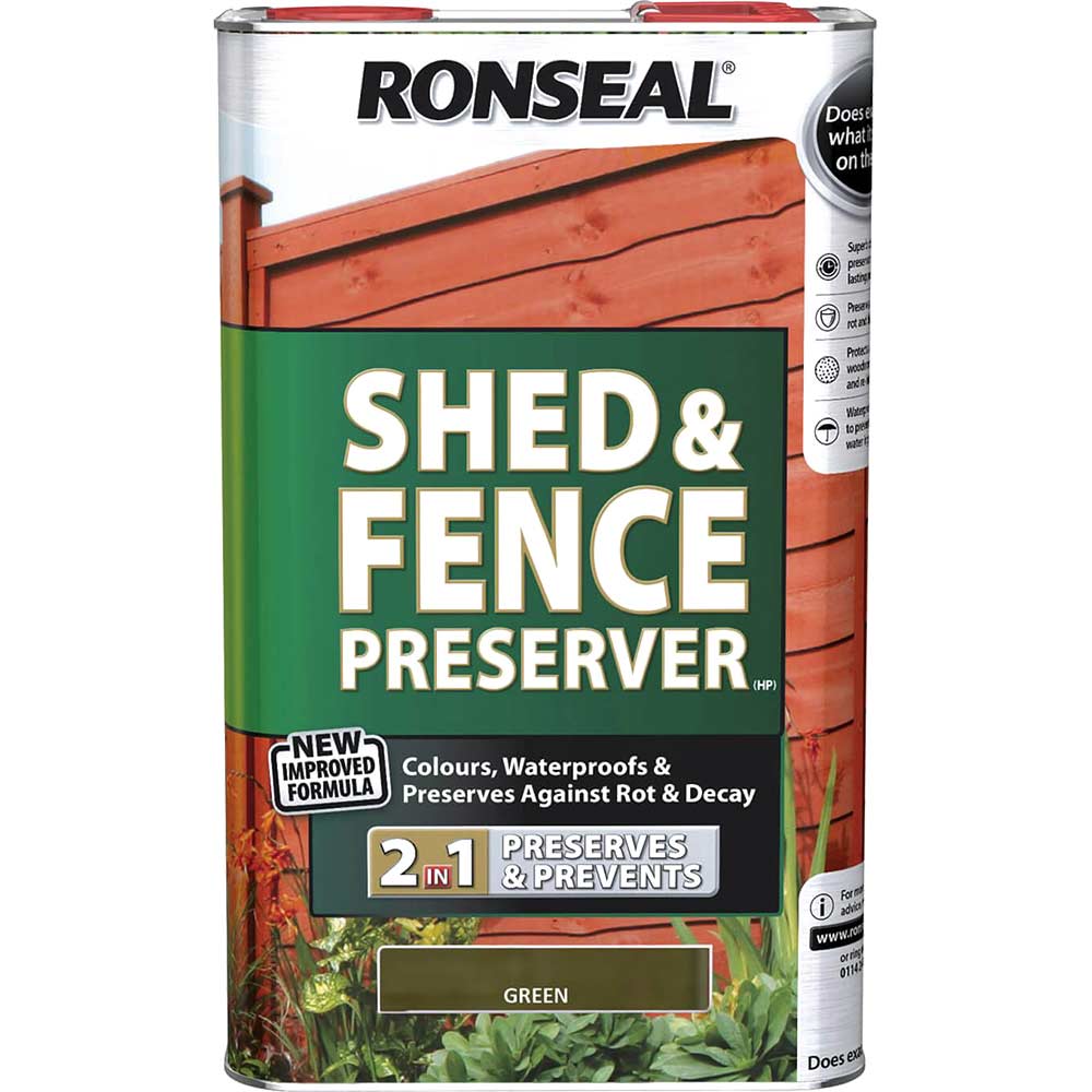 Ronseal Shed and Fence Preserver Green 5l