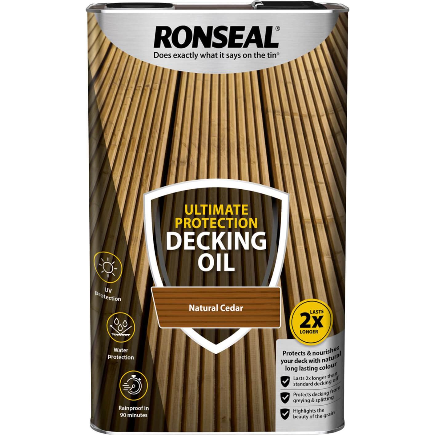 Image of Ronseal Ultimate Protection Decking Stain Natural Cedar 5l
