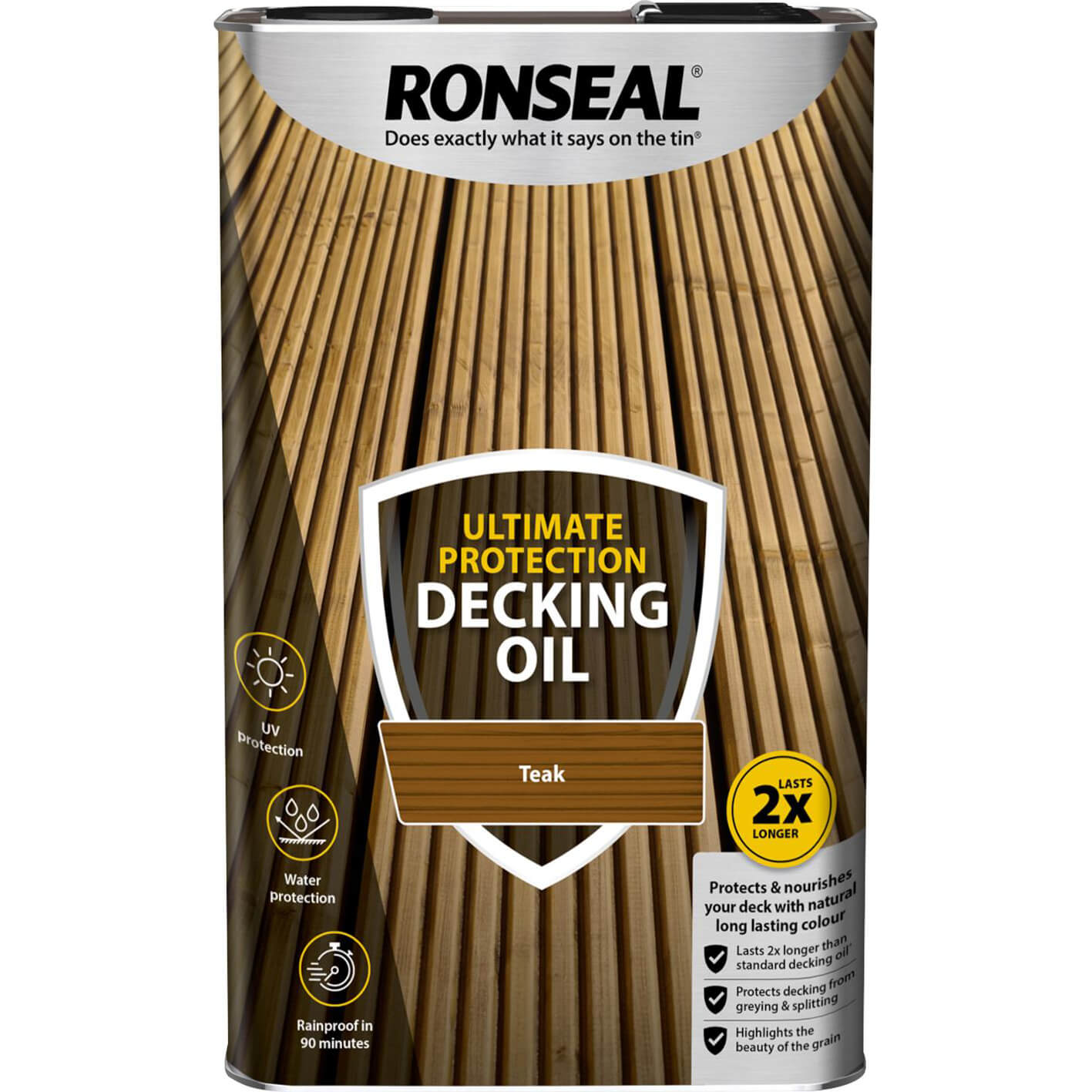 Image of Ronseal Ultimate Protection Decking Stain Teak 5l
