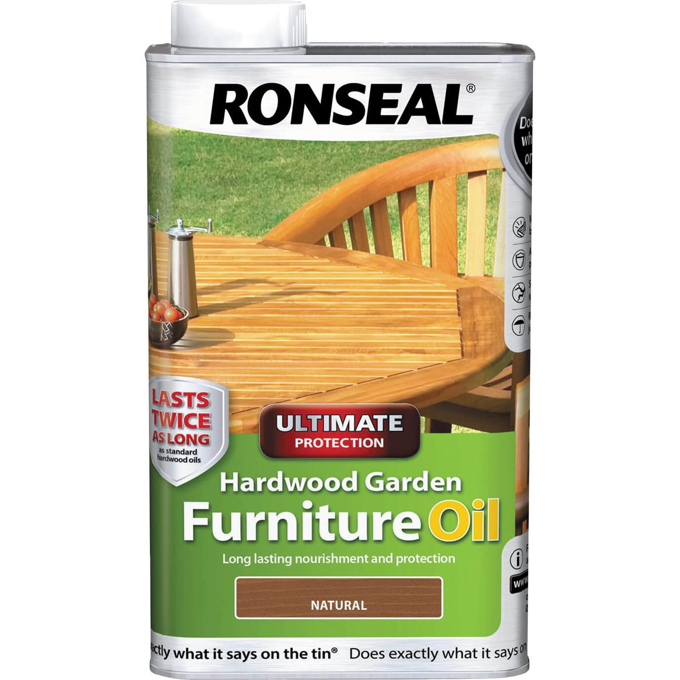 Image of Ronseal Ultimate Protection Hardwood Garden Furniture Oil Clear 1l
