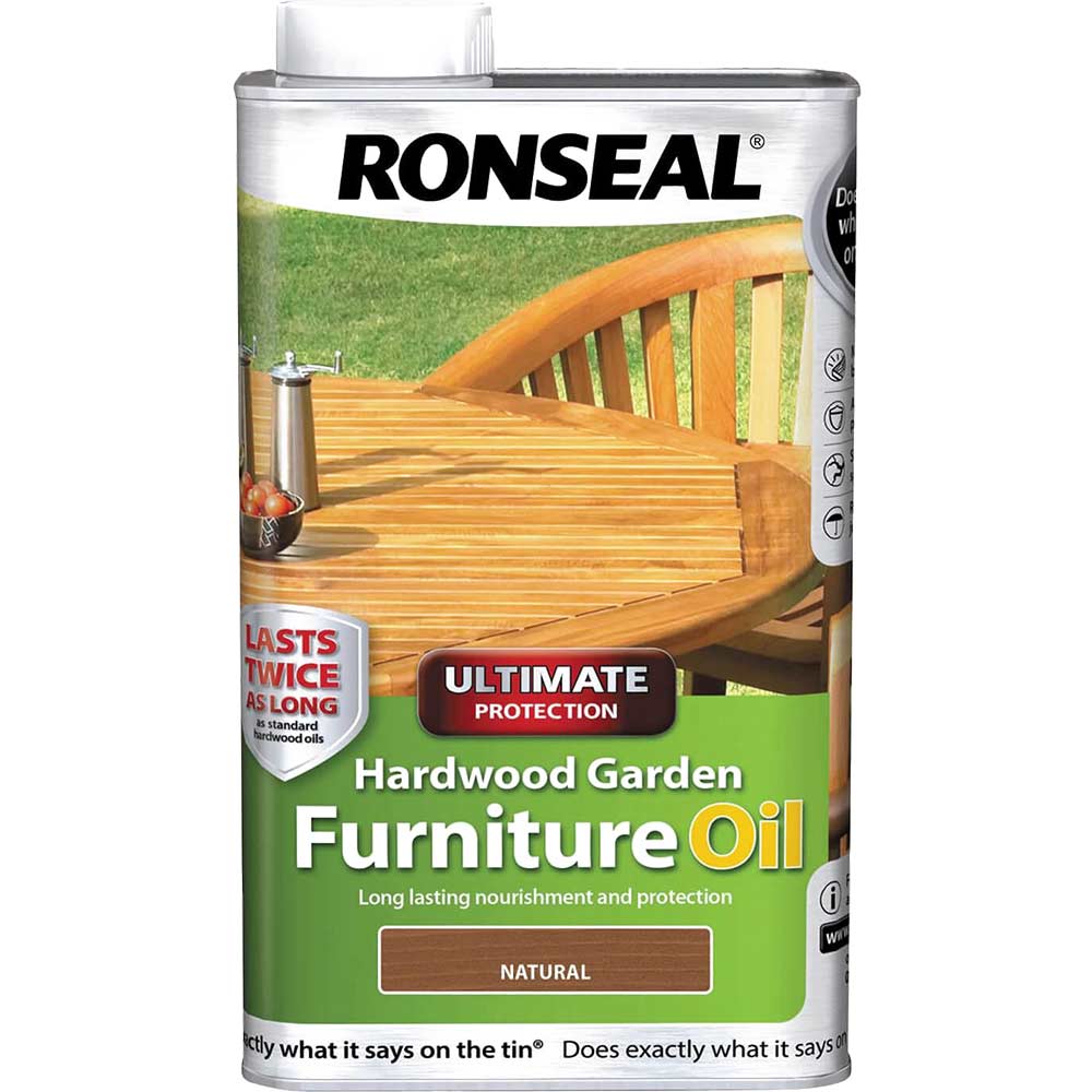 Image of Ronseal Ultimate Protection Hardwood Garden Furniture Oil Clear 1l