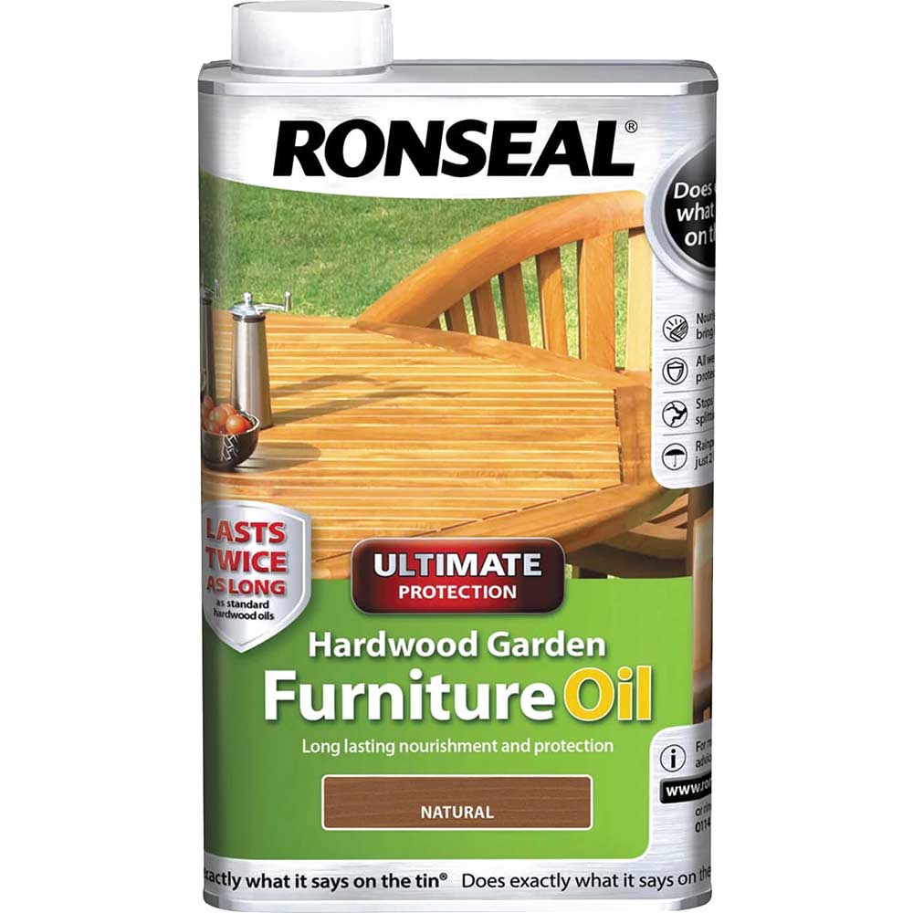 Image of Ronseal Ultimate Protection Hardwood Garden Furniture Oil Clear 500ml