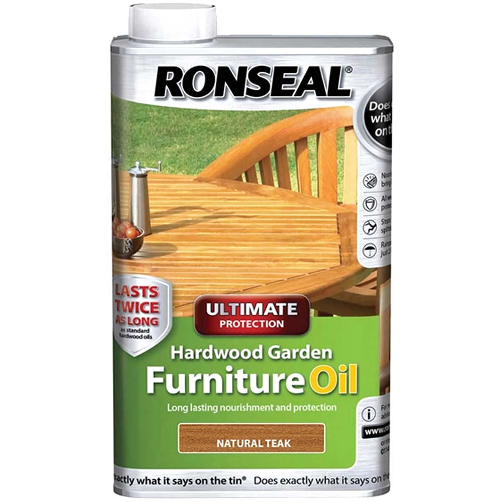 Image of Ronseal Ultimate Protection Hardwood Garden Furniture Oil Teak 1l